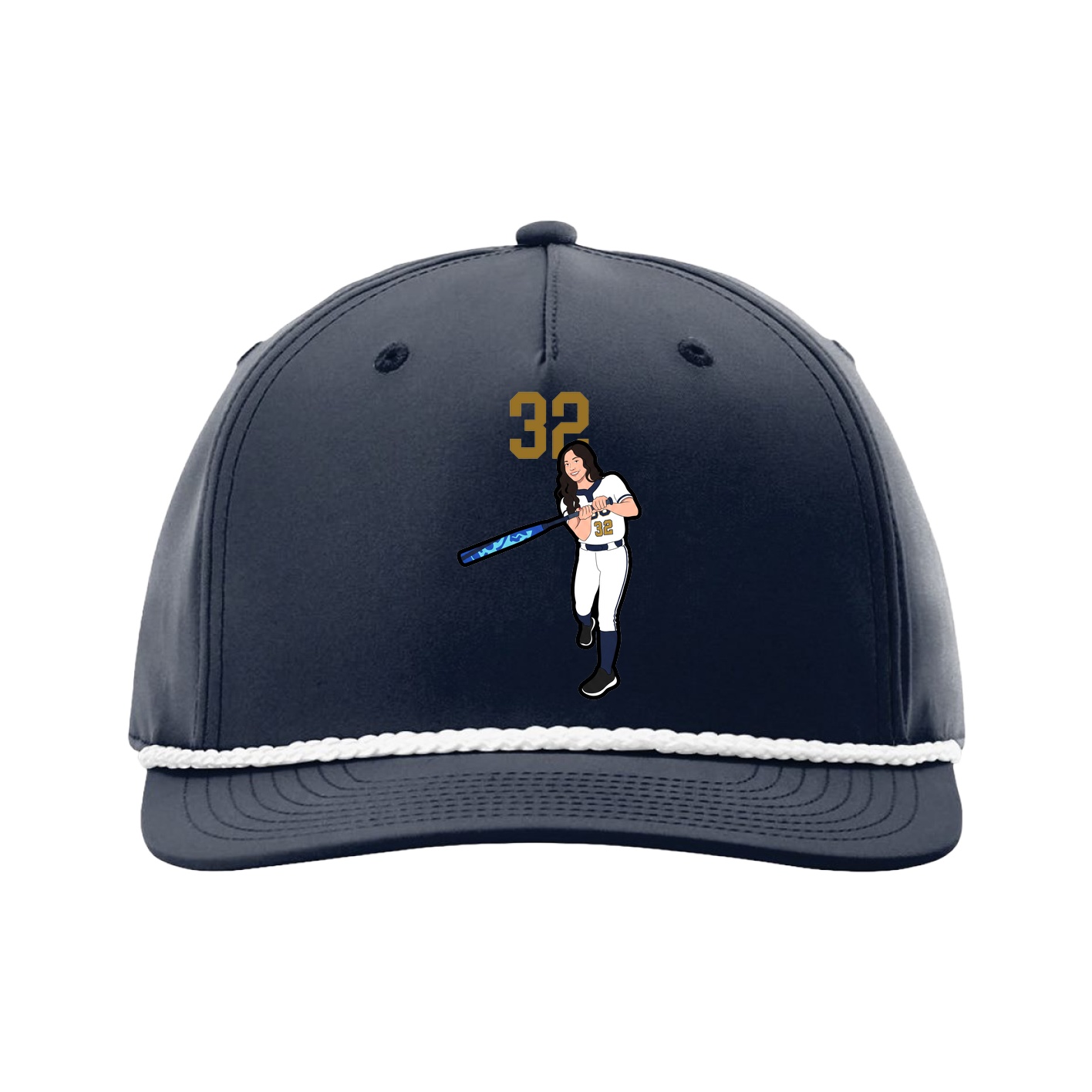 Five-Panel Classic Rope Cap — Number Top in Navy