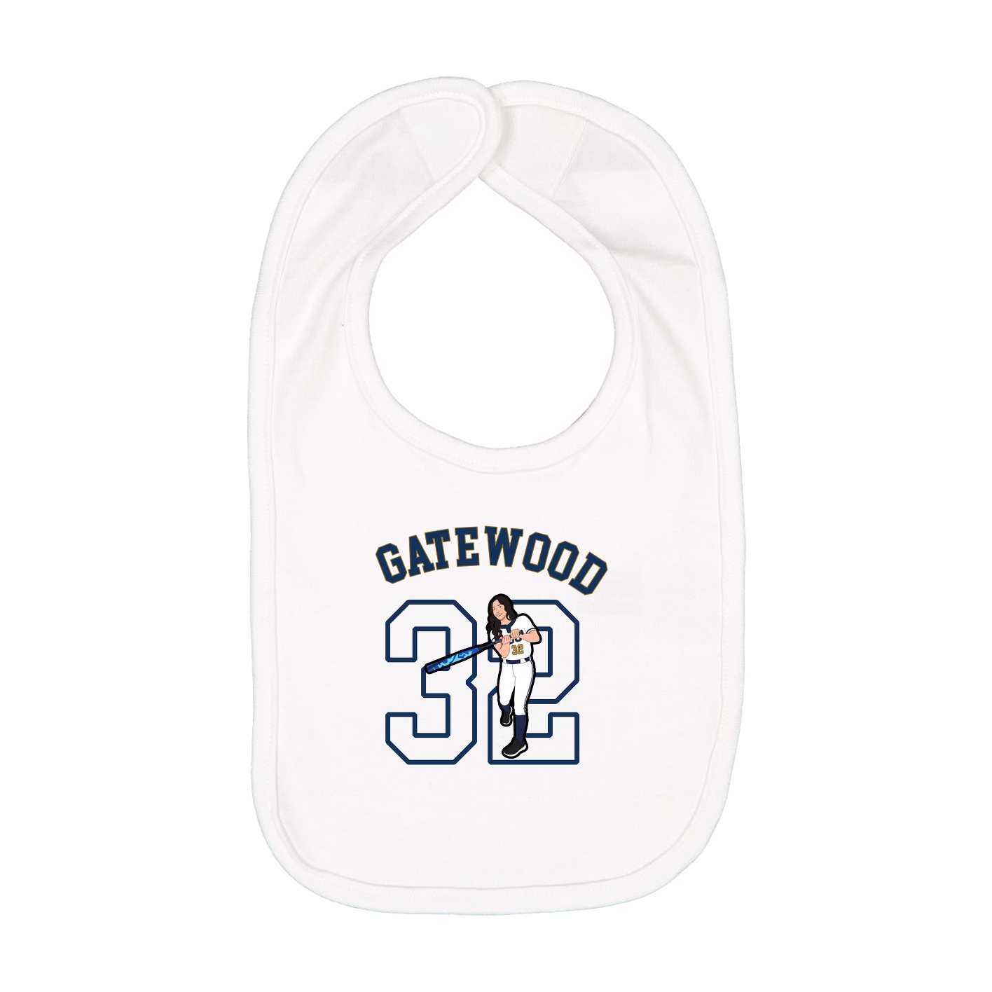 Infant Bib — Shirsey Arch in White
