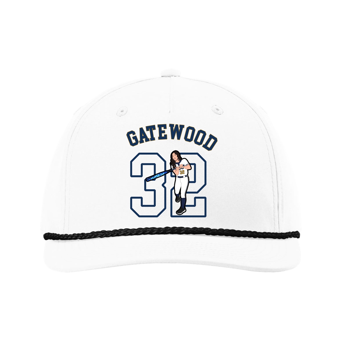 Five-Panel Classic Rope Cap — Shirsey Arch in White