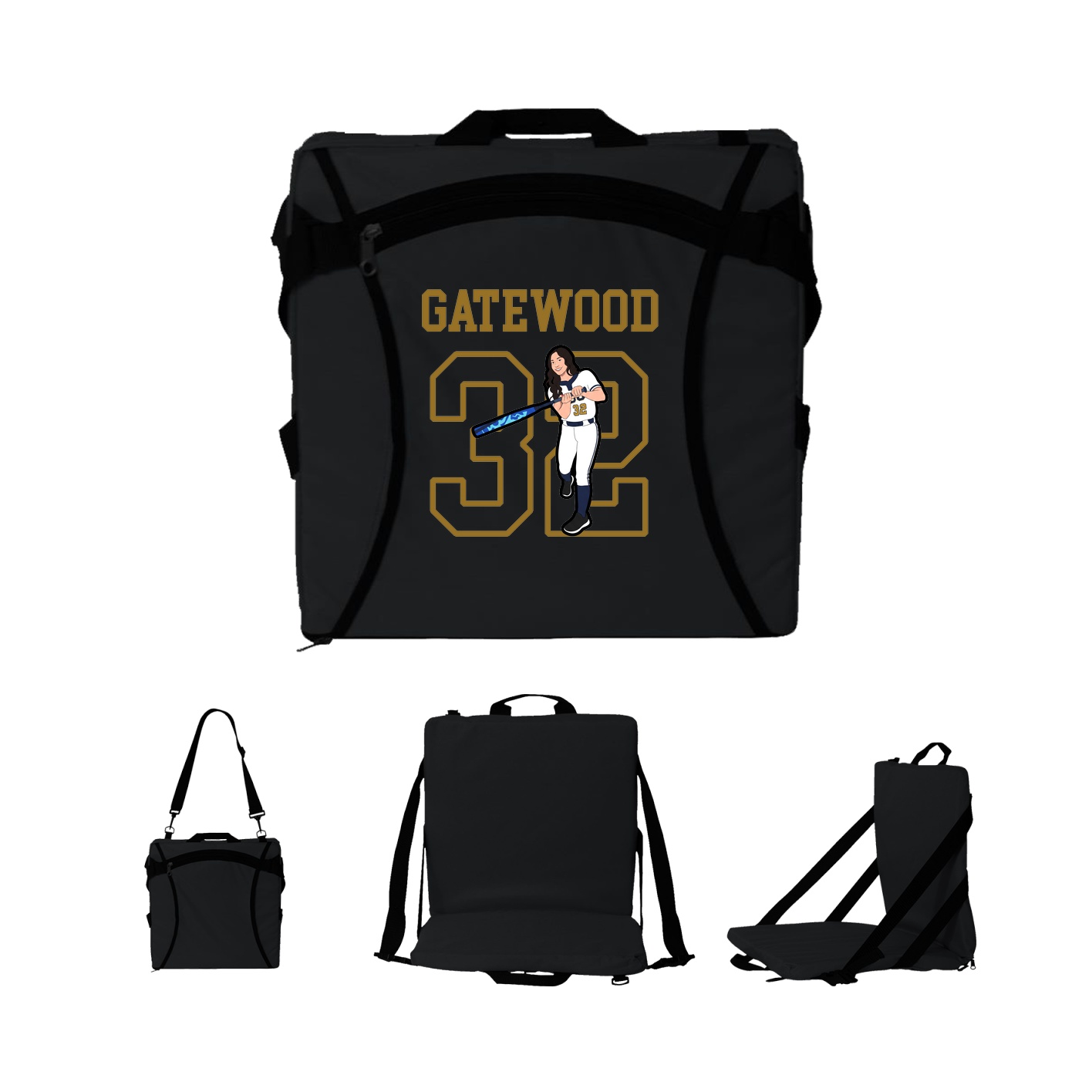Folding Stadium Seat — Shirsey in Black