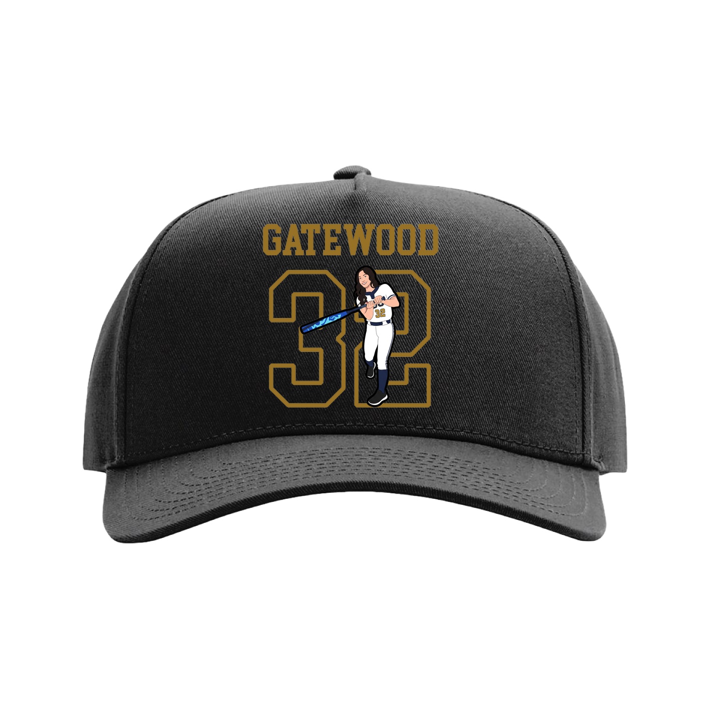Full Fabric Five-Panel Champ Cap — Shirsey in Black