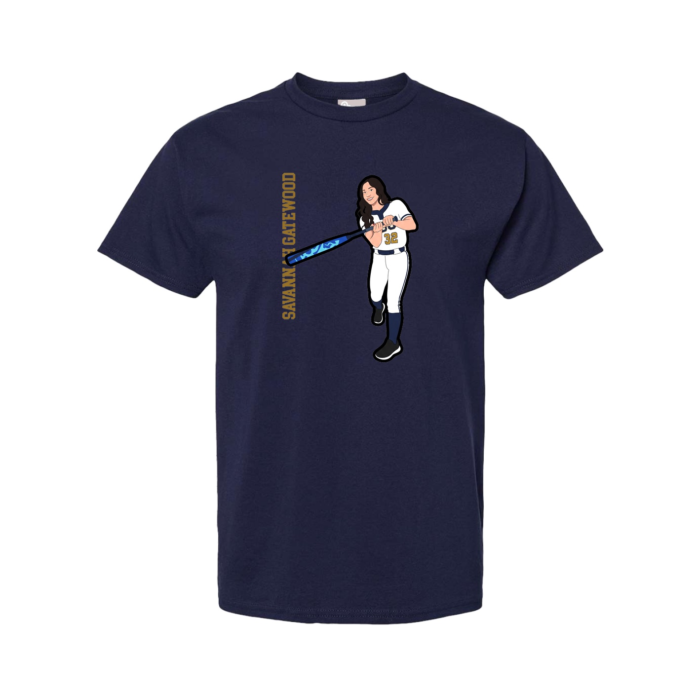 Tee — Name Vertical in Navy