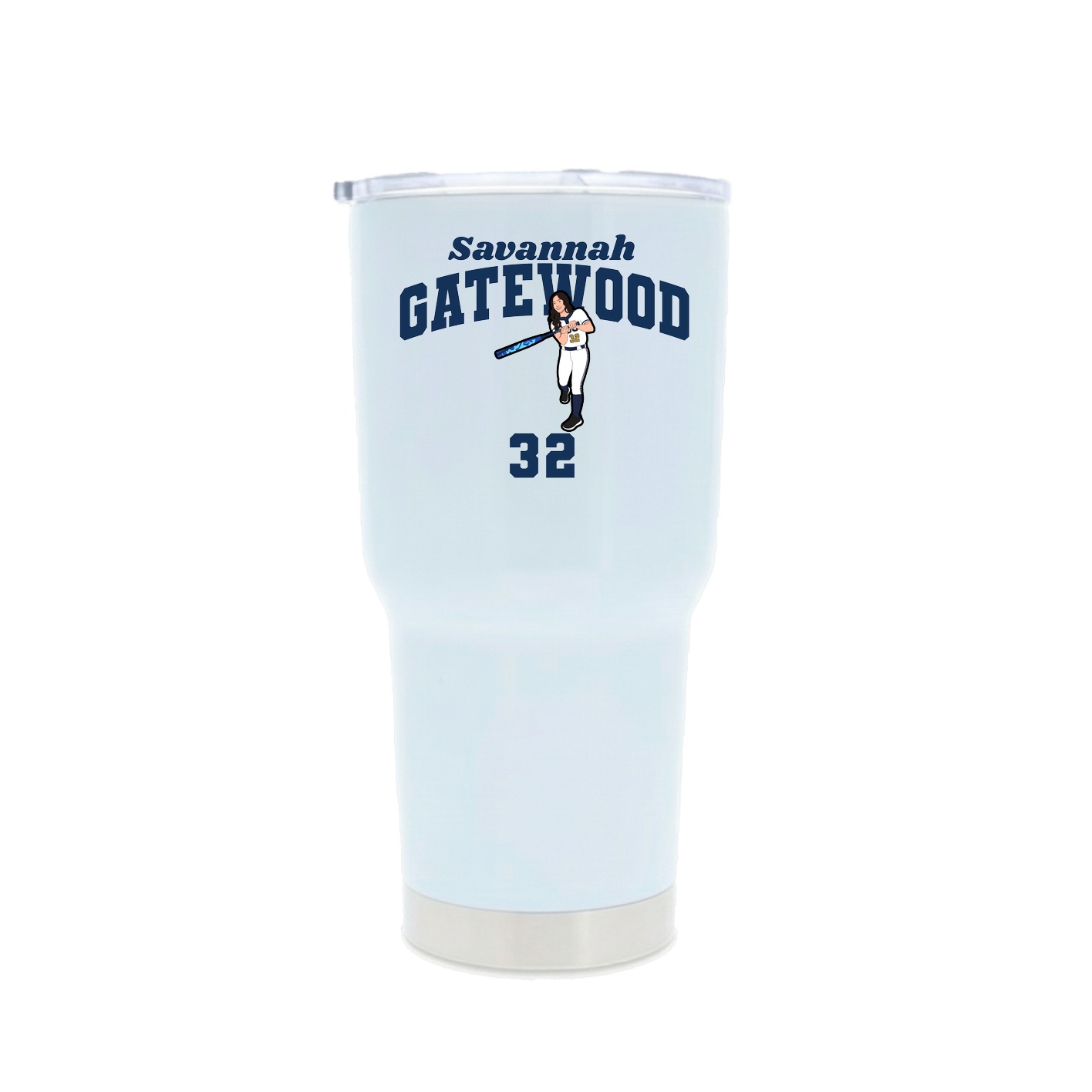 30oz Stainless Steel Tumbler — Signature Arch in White