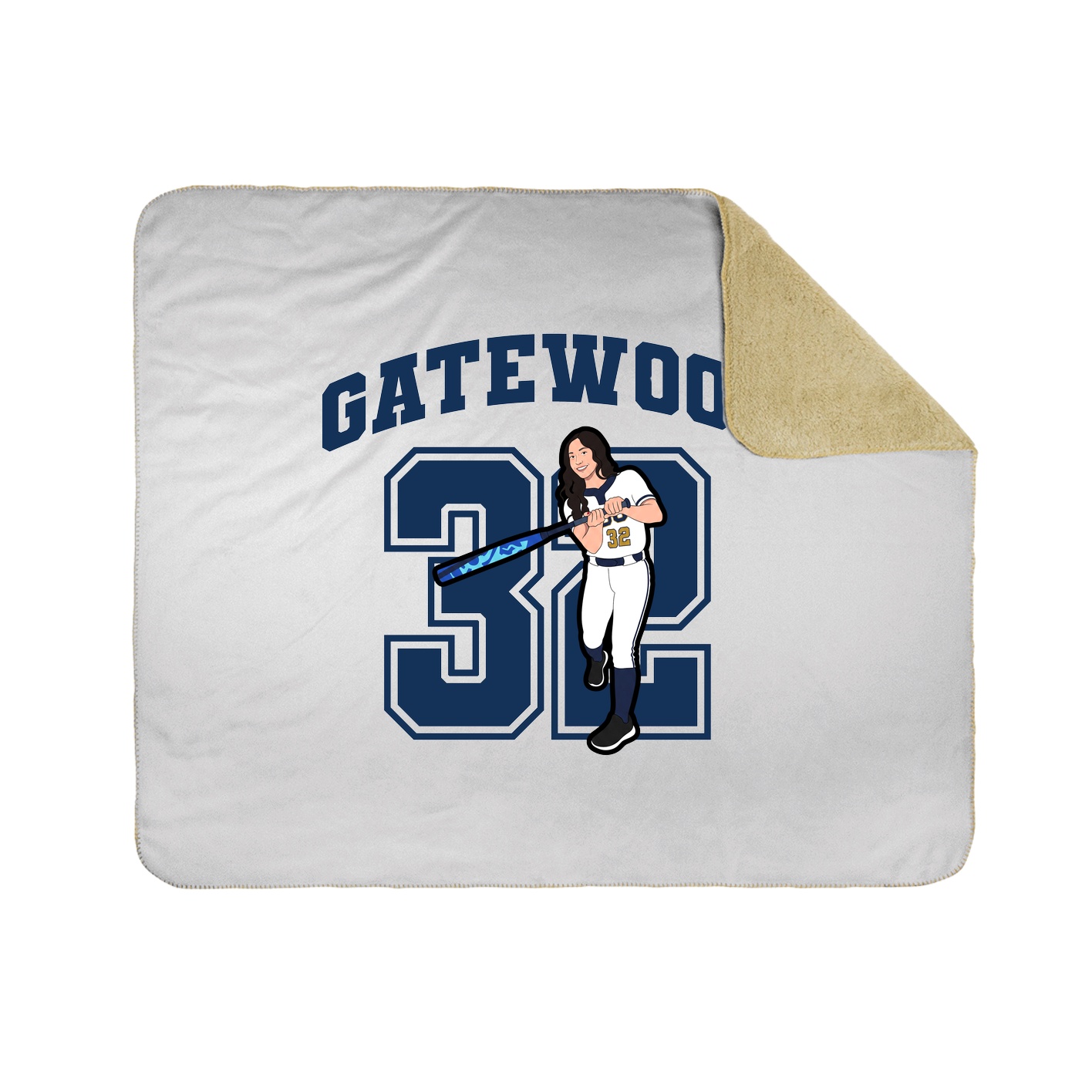 Throw Blanket — Number in White