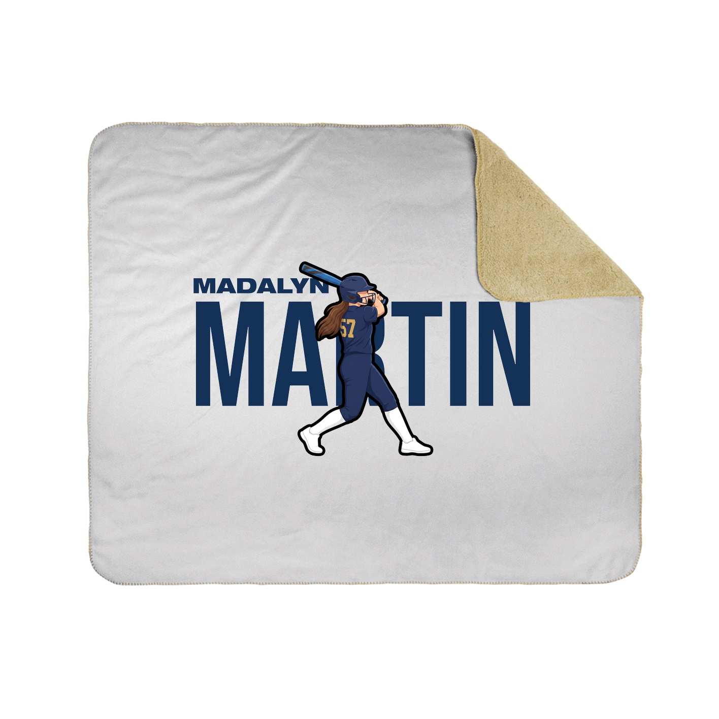 Throw Blanket — Player Name in White