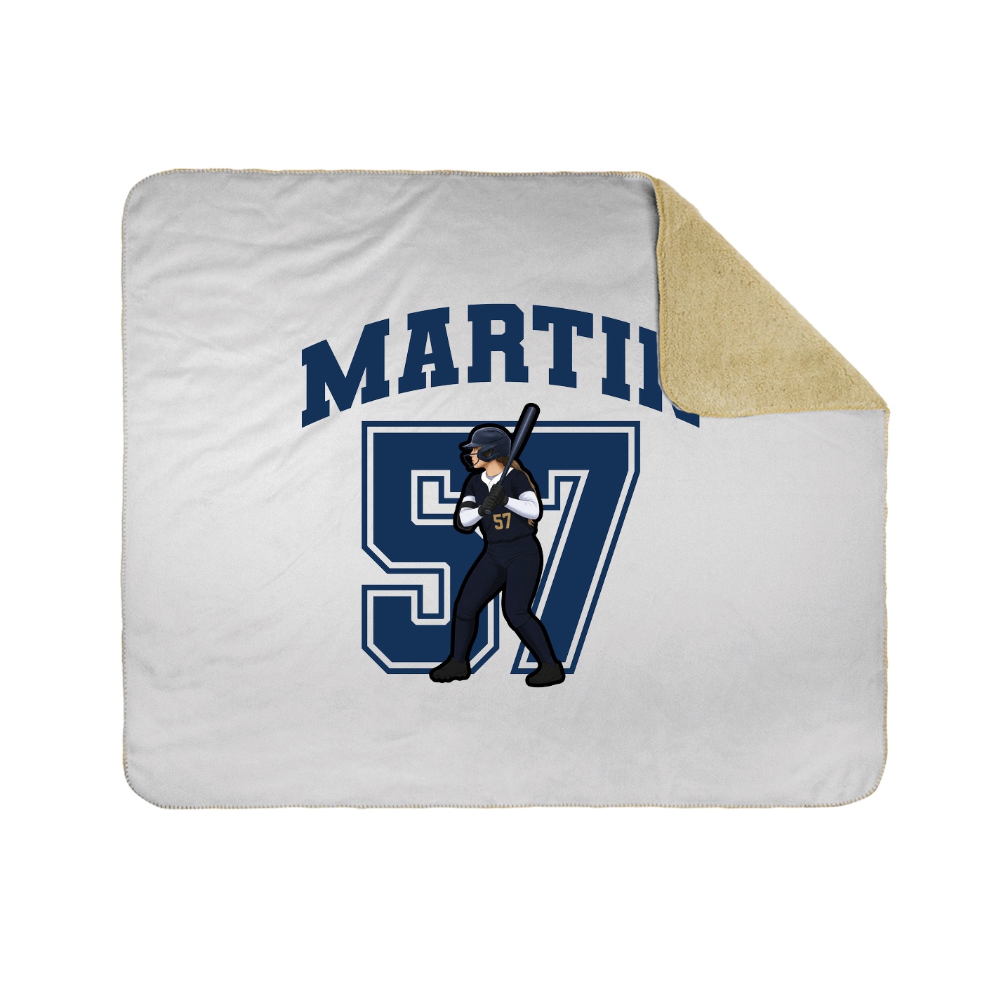 Throw Blanket — Number in White