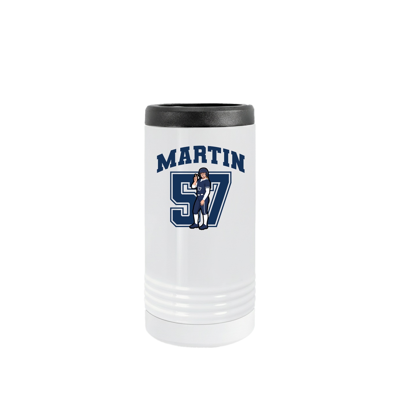 Slim Beverage Holder — Number in White