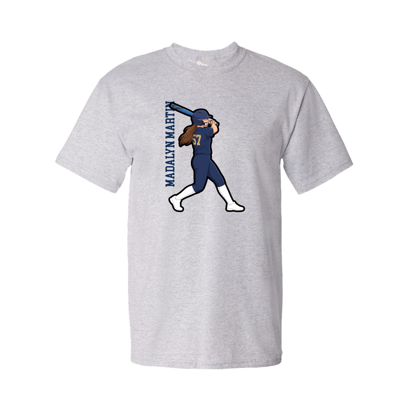Tee — Name Vertical in Grey