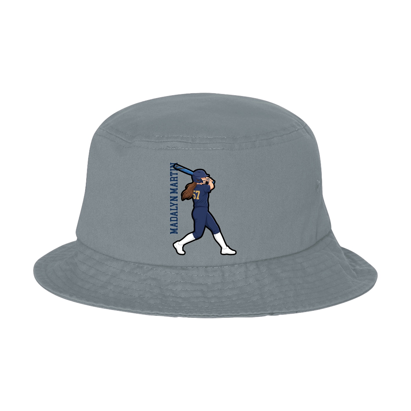Bucket Cap — Name Vertical in Grey