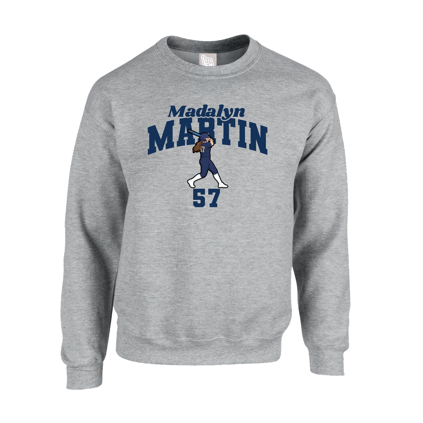 Fleece Crew — Signature Arch in Grey