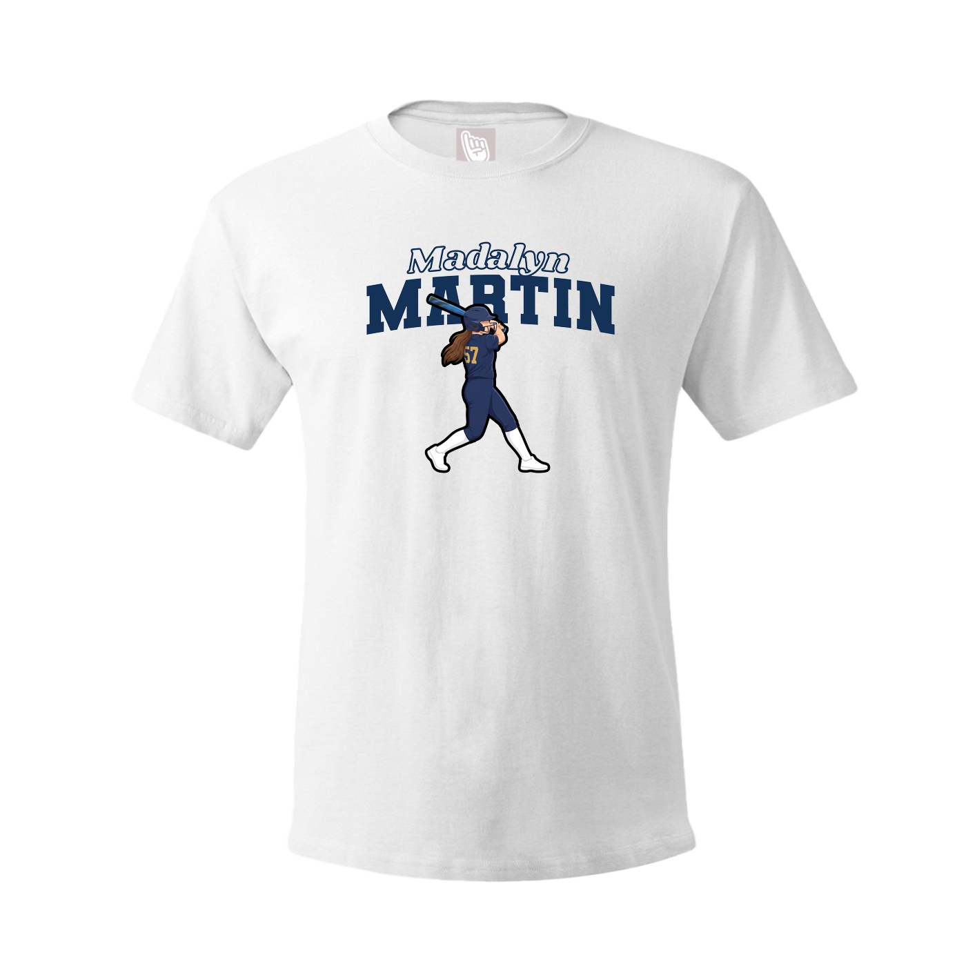 Youth Tee — Name Arch in White