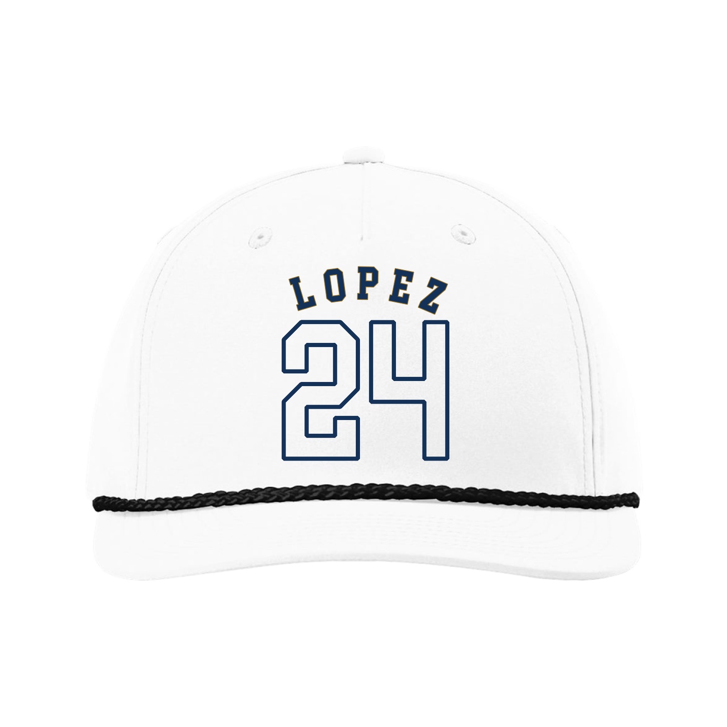 Five-Panel Classic Rope Cap — Shirsey Arch in White