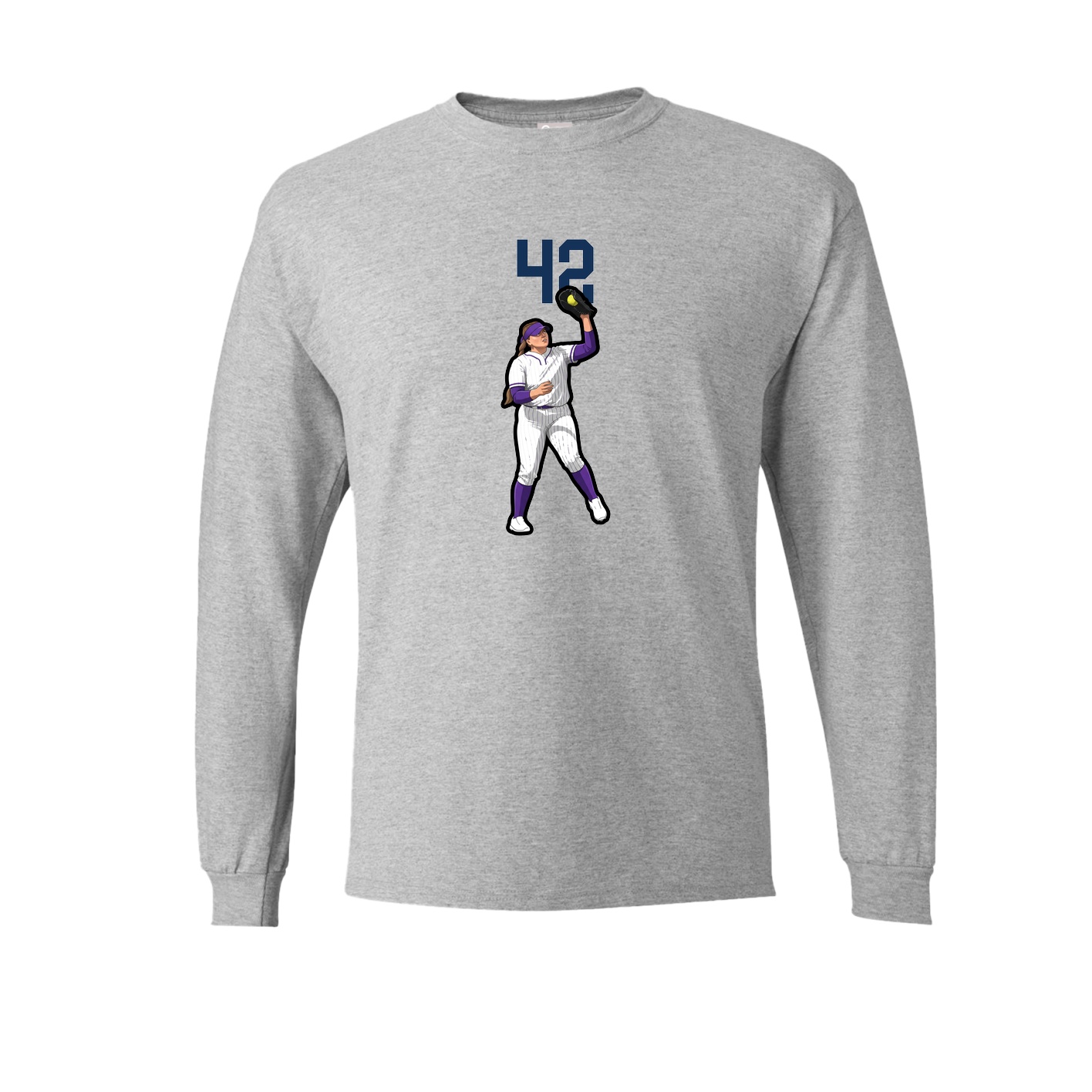 Long Sleeve Tee — Number Top in Grey