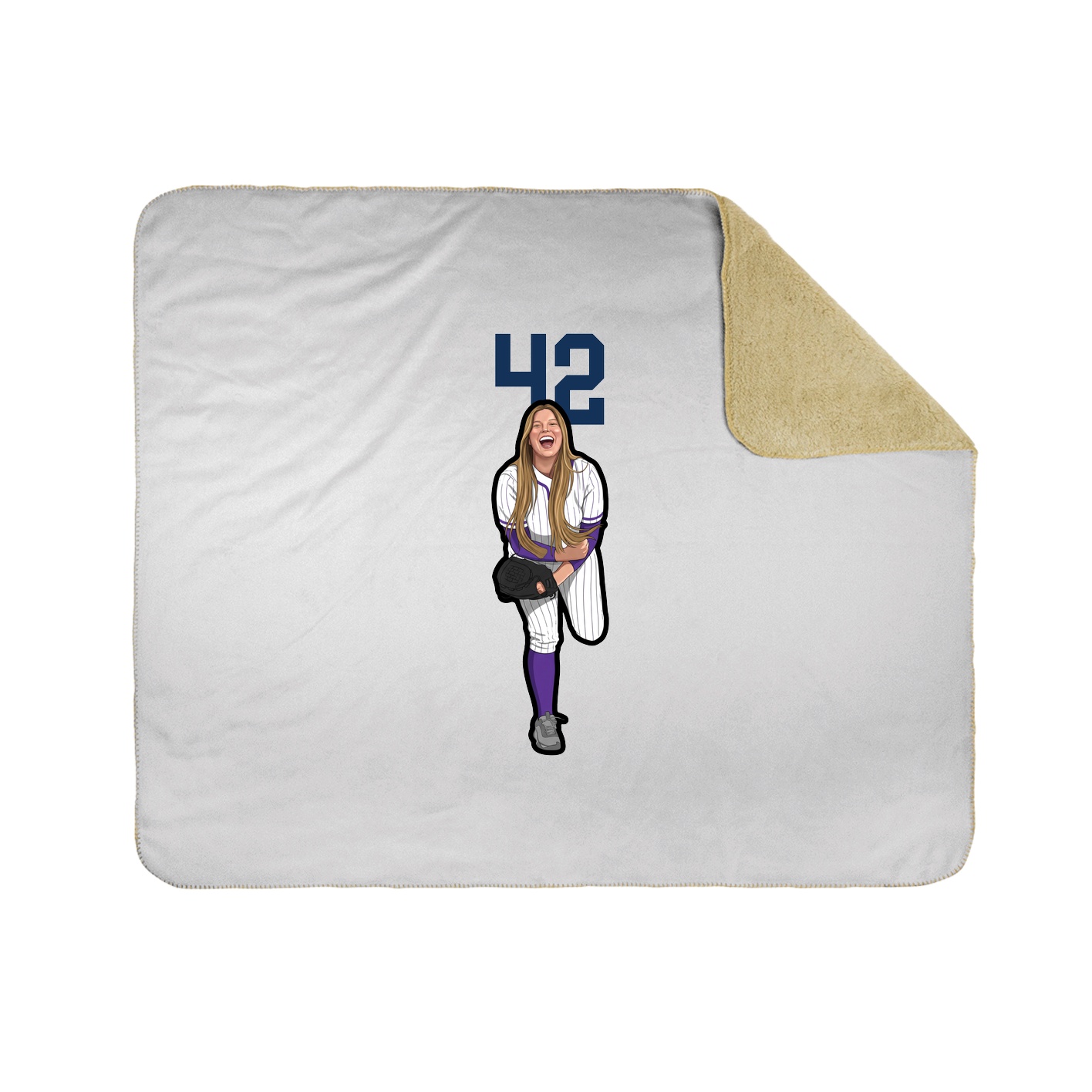 Throw Blanket — Number Top in White