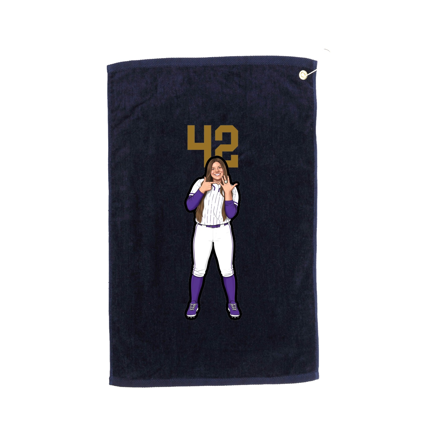 Golf Towel — Number Top in Navy