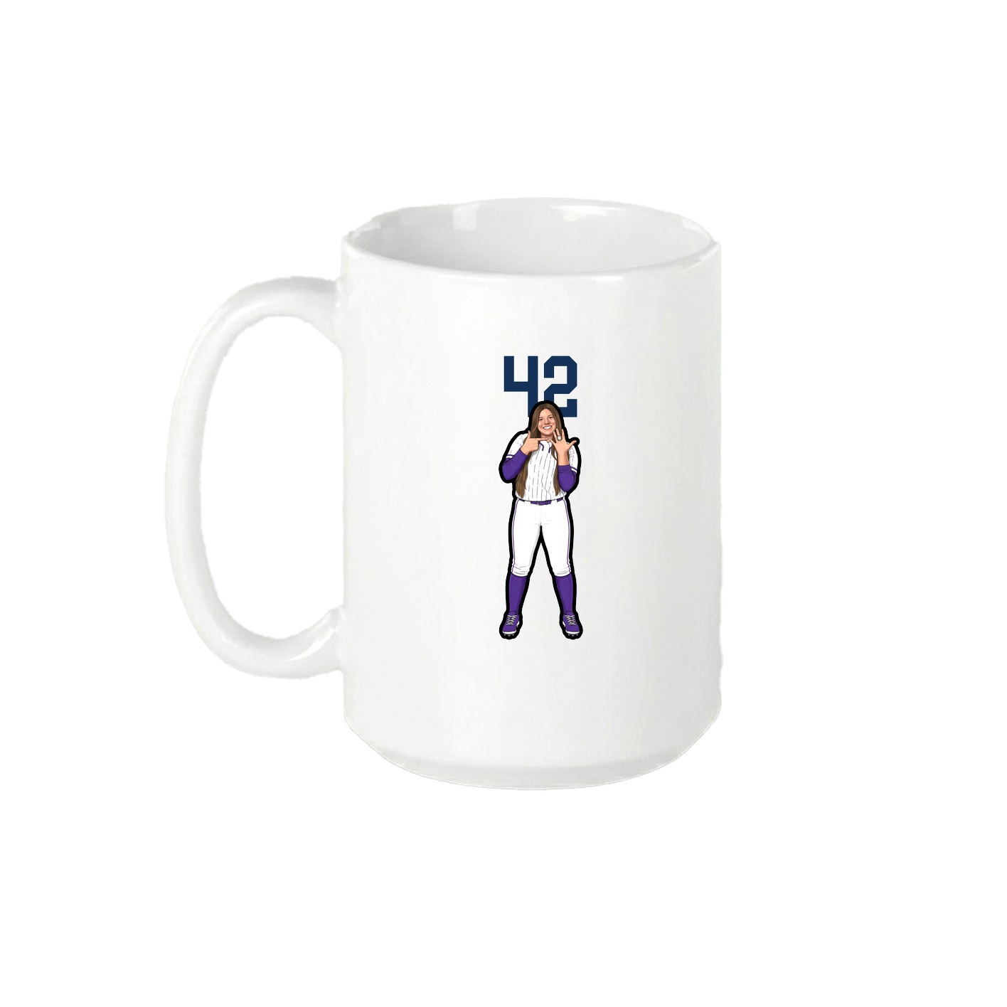 15oz Coffee Mug — Number Top in White