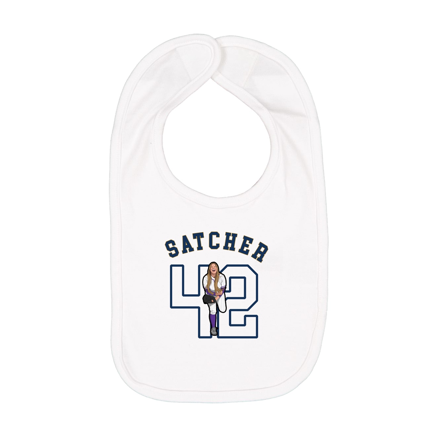 Infant Bib — Shirsey Arch in White