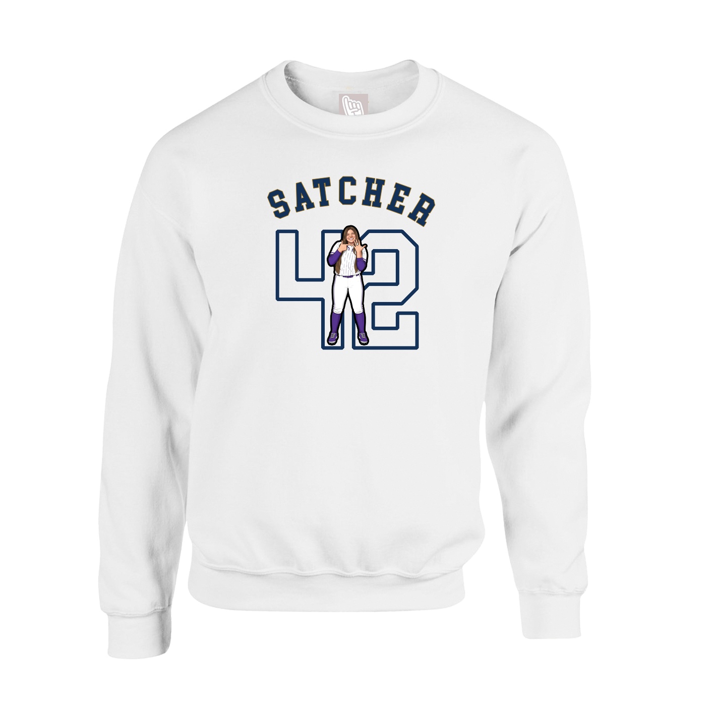 Fleece Crew — Shirsey Arch in White