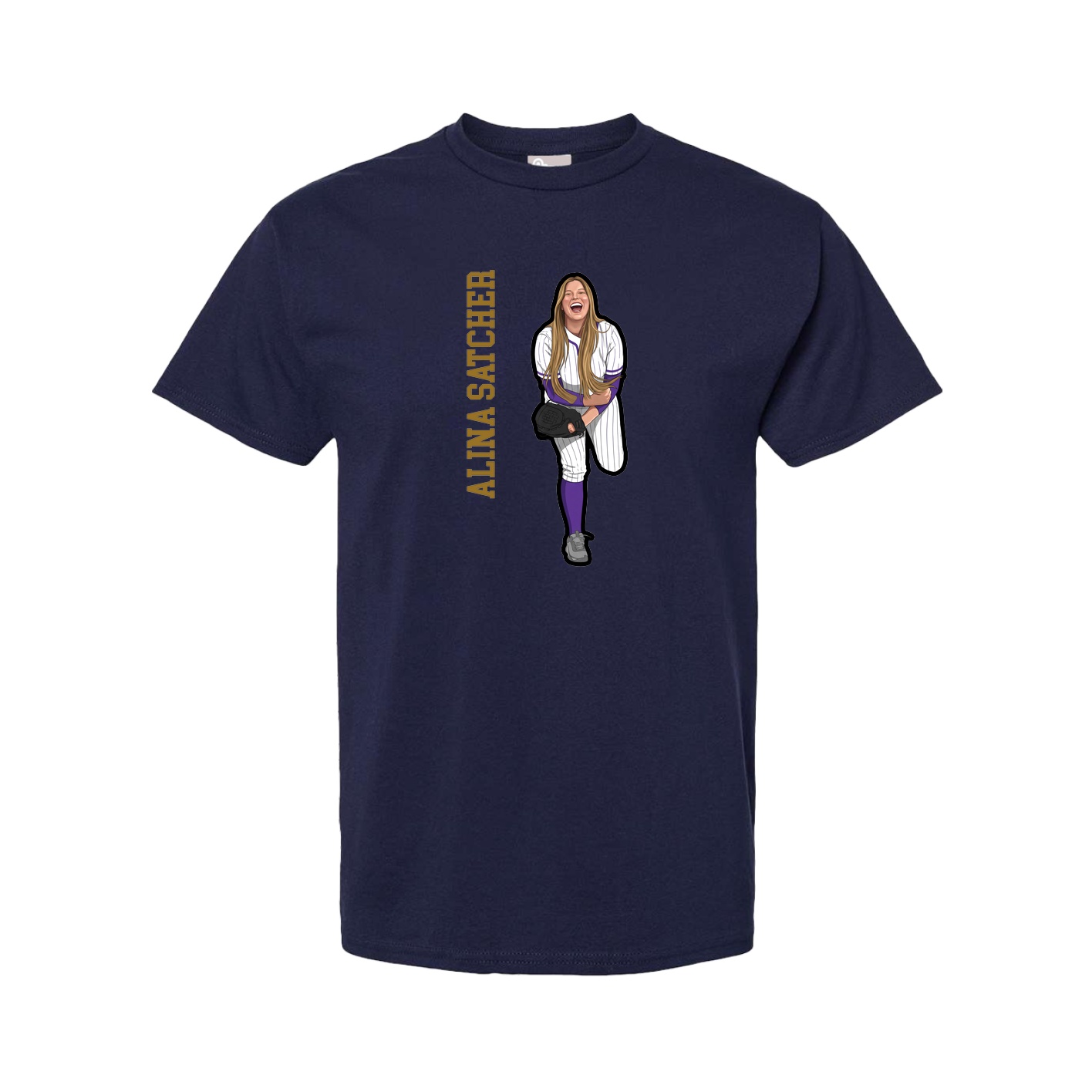 Tee — Name Vertical in Navy