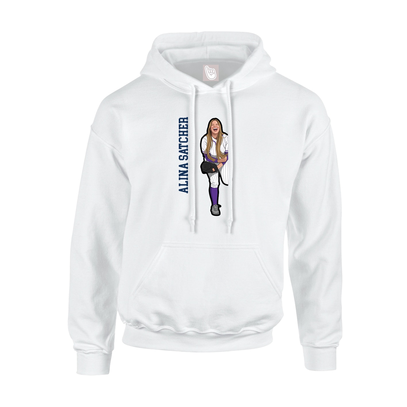 Youth Hoodie — Name Vertical in White