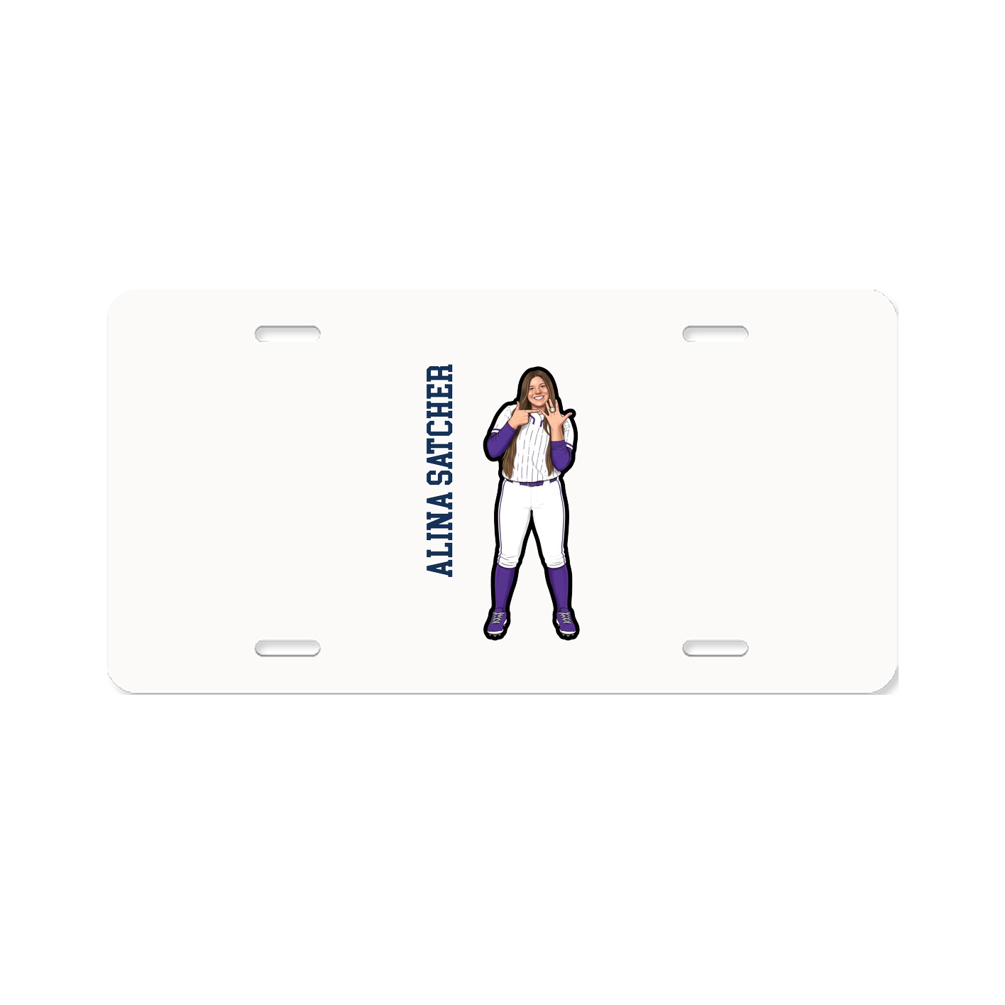 License Plate — Name Vertical in Classic