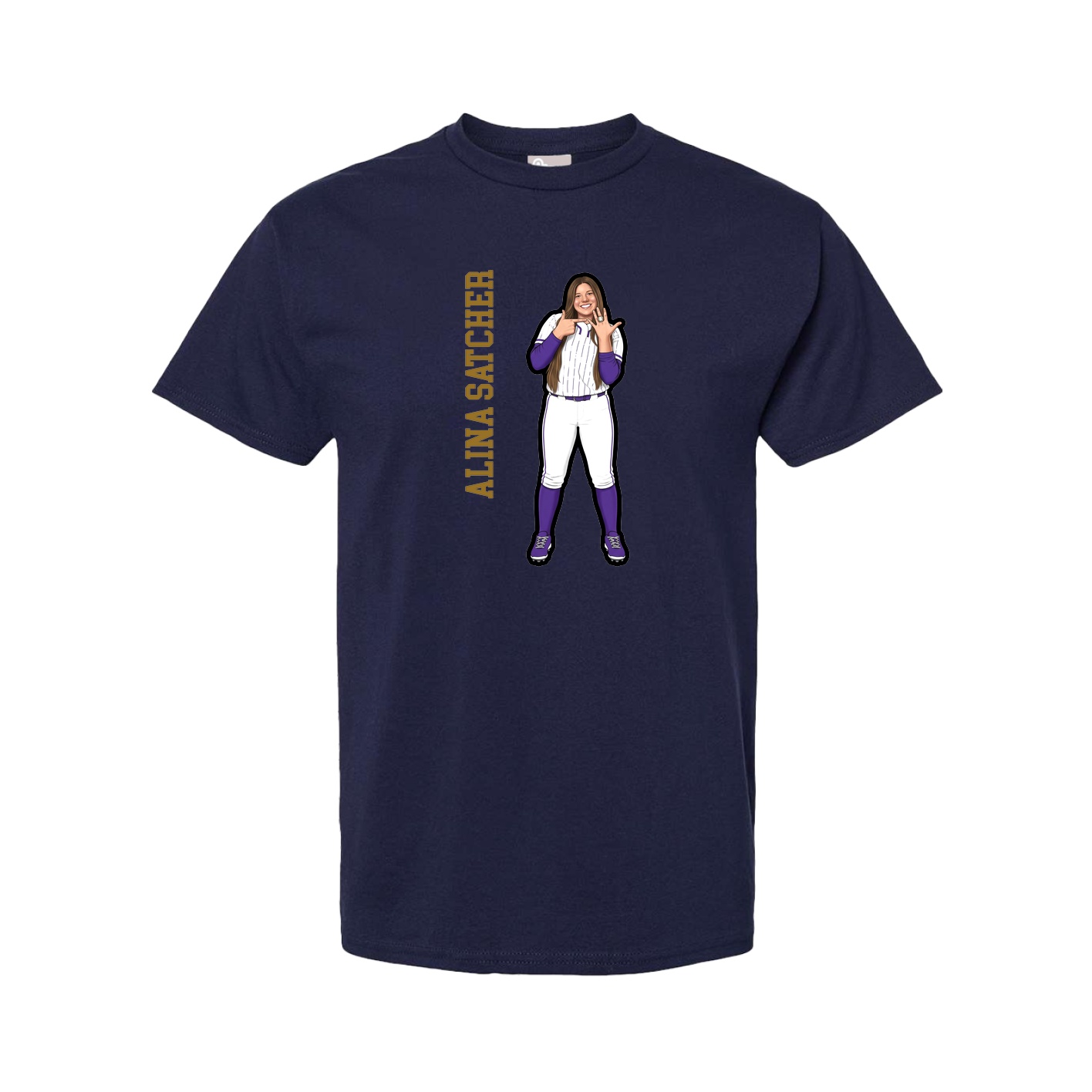 Youth Tee — Name Vertical in Navy