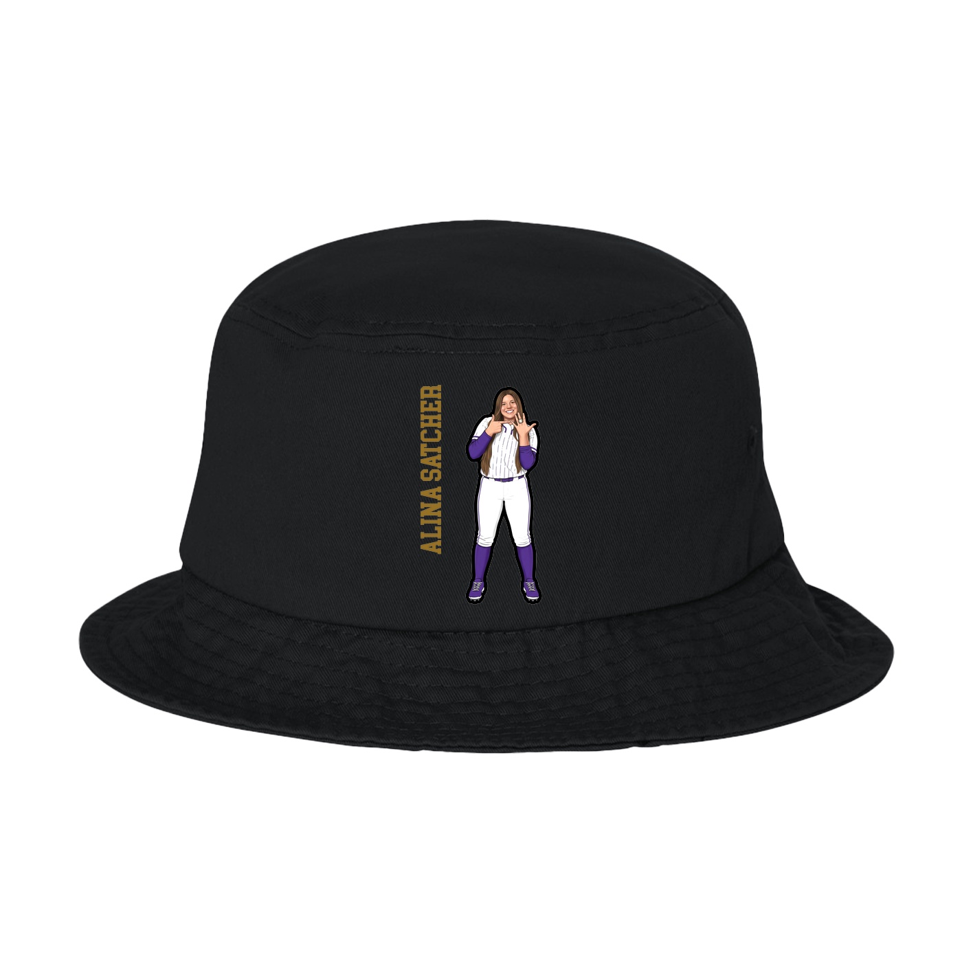 Bucket Cap — Name Vertical in Black