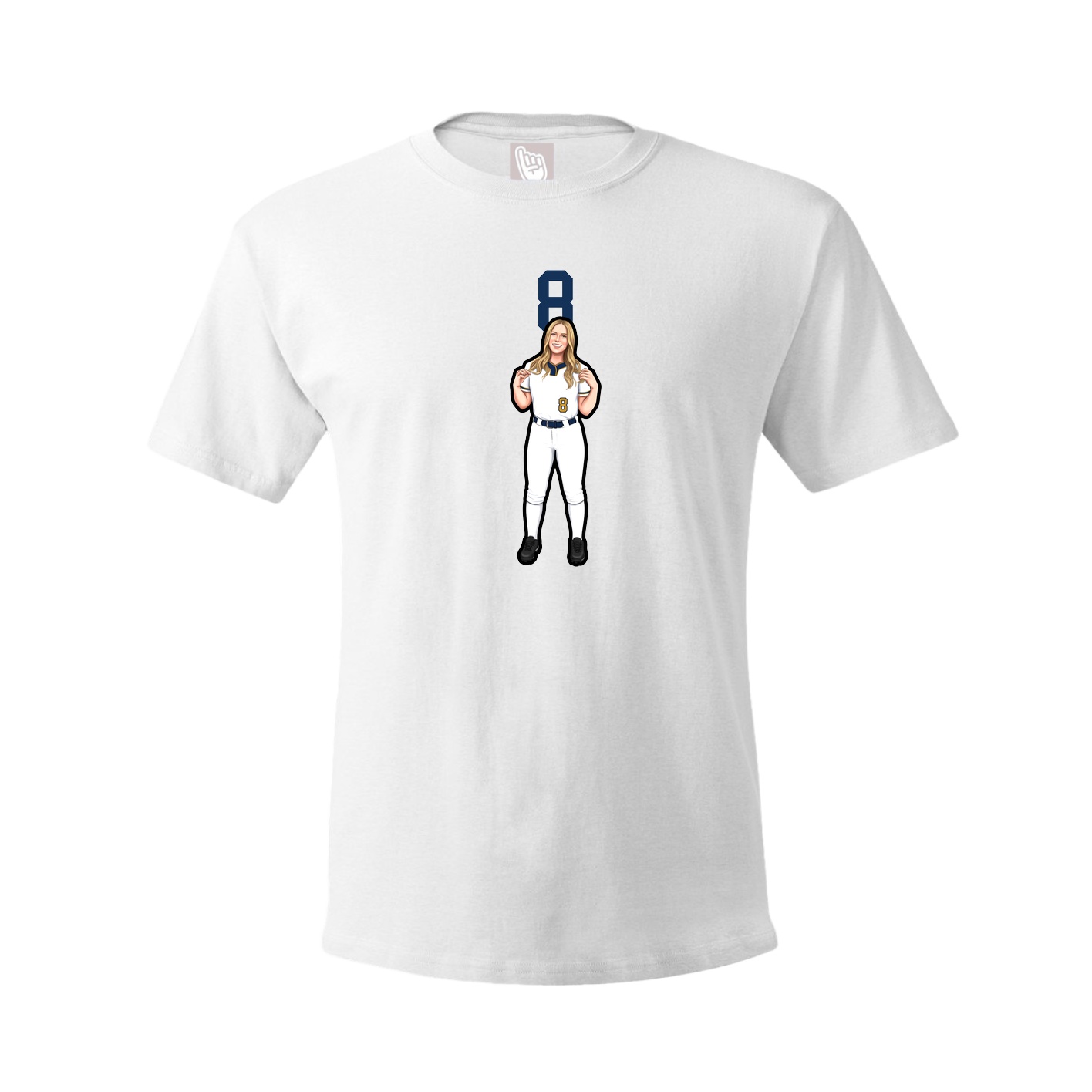 Youth Tee — Number Top in White