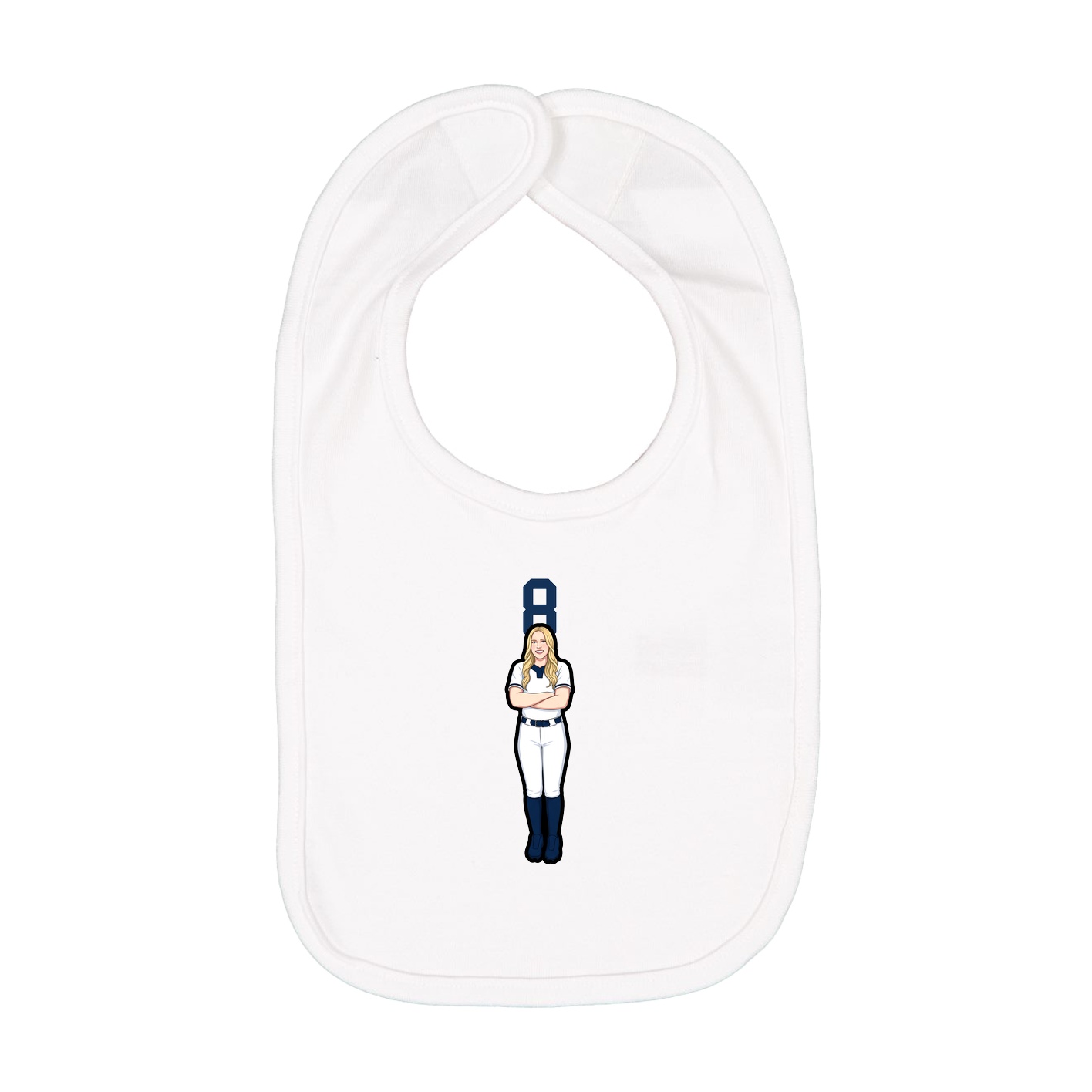 Infant Bib — Number Top in White