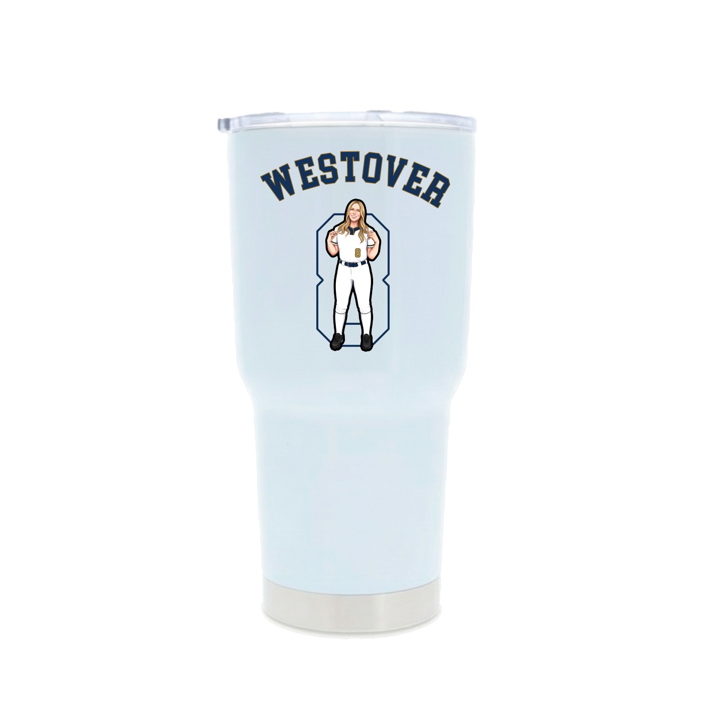 30oz Stainless Steel Tumbler — Shirsey Arch in White