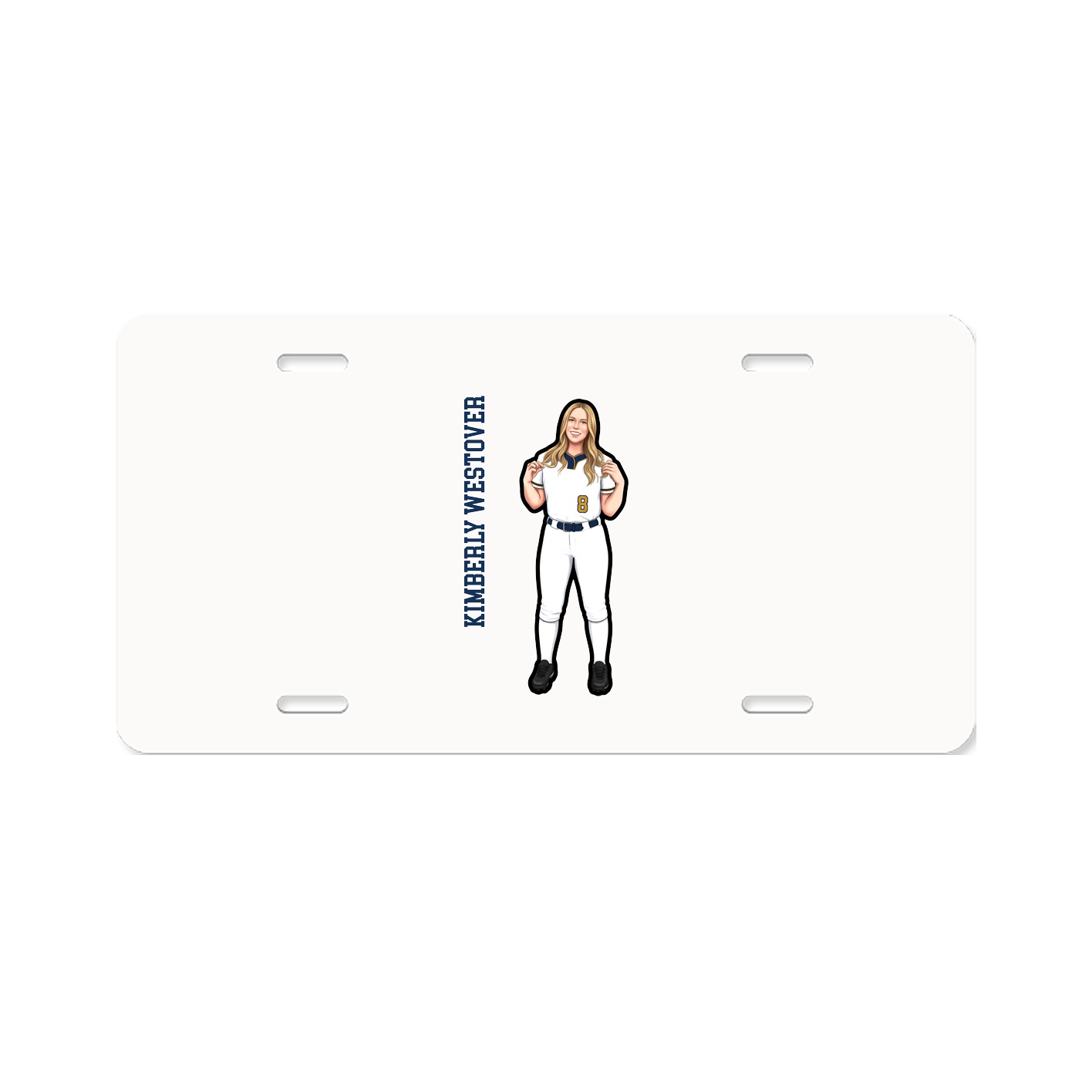 License Plate — Name Vertical in Classic