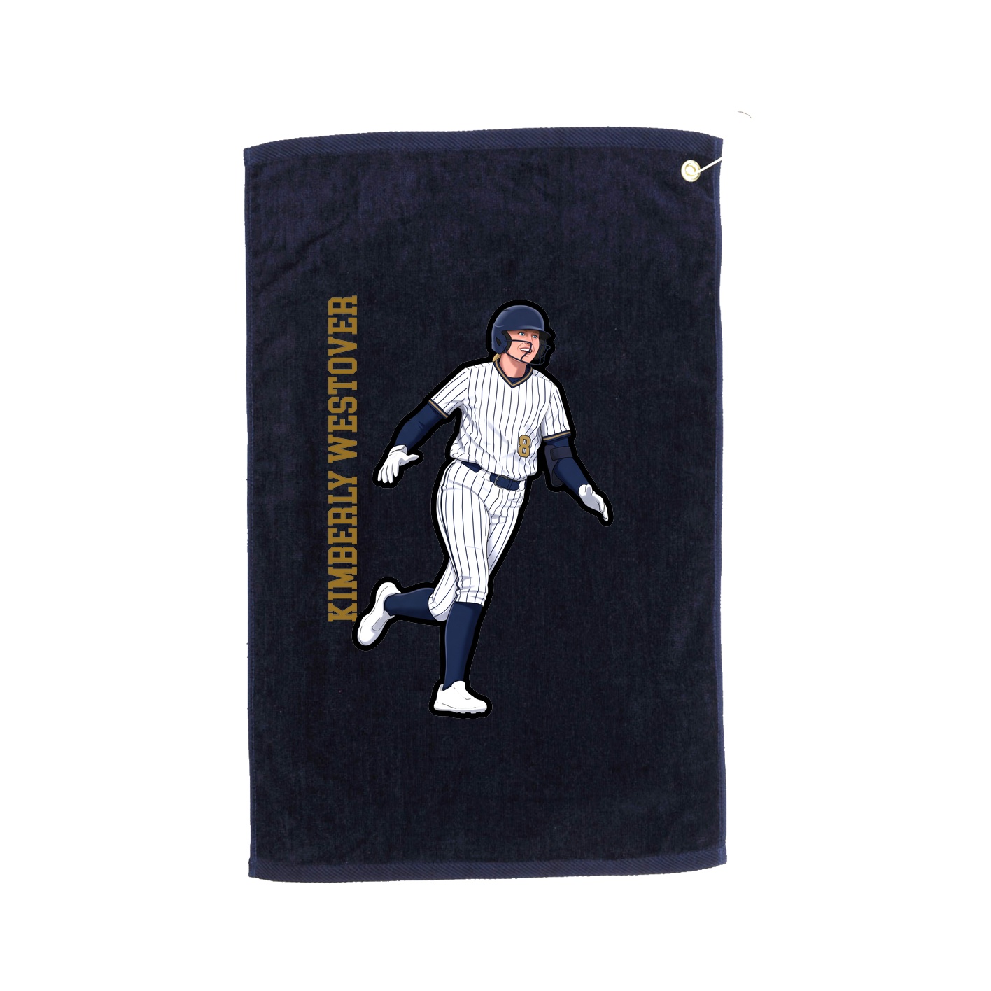 Golf Towel — Name Vertical in Navy