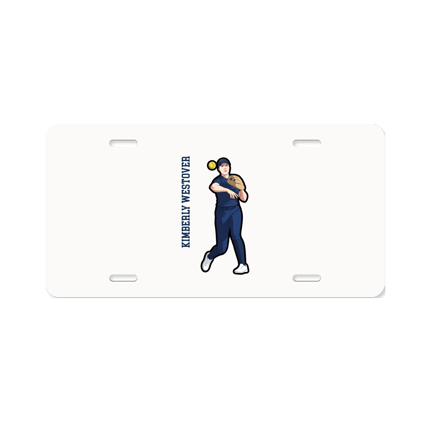 License Plate — Name Vertical in Classic