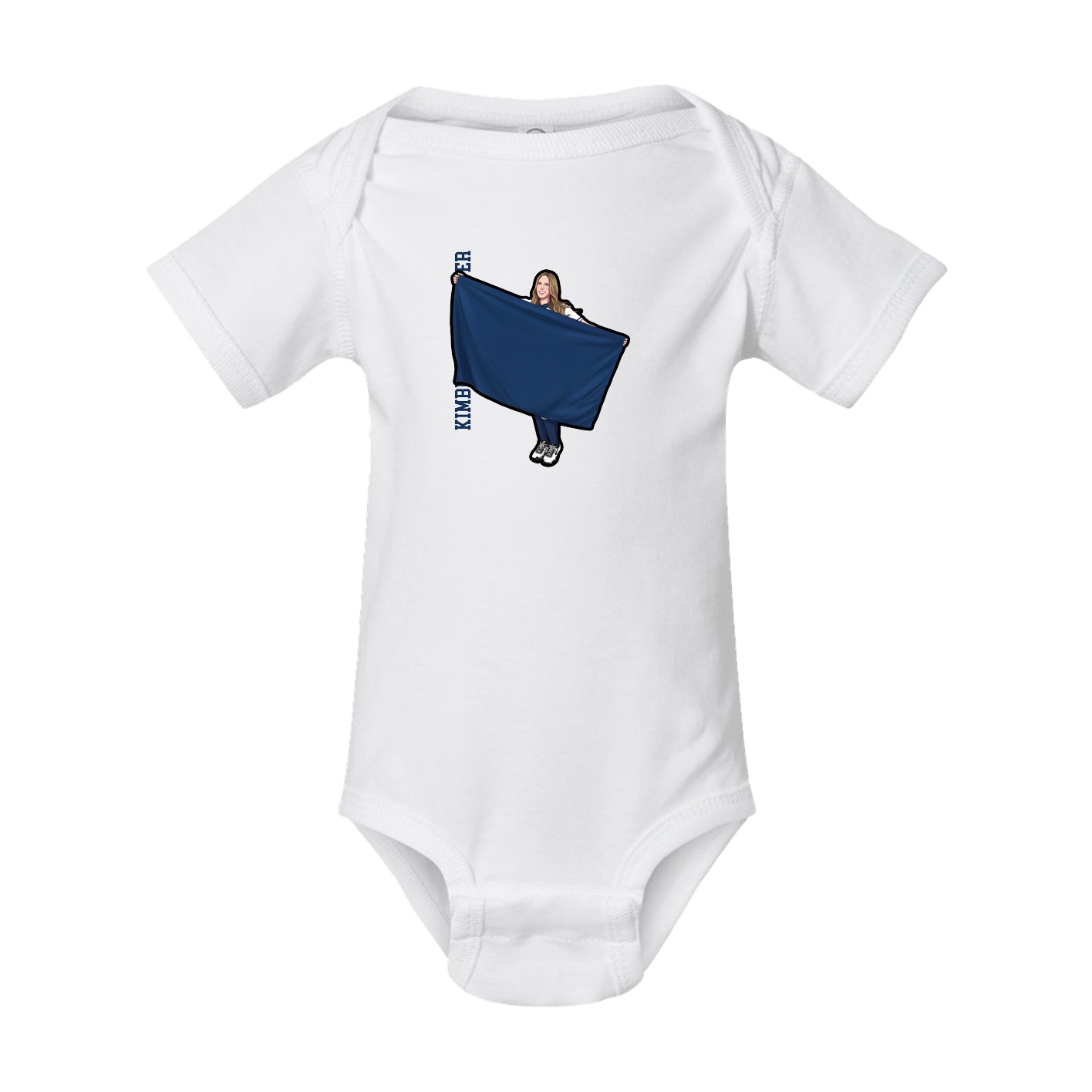 Baby Onesie — Name Vertical in White