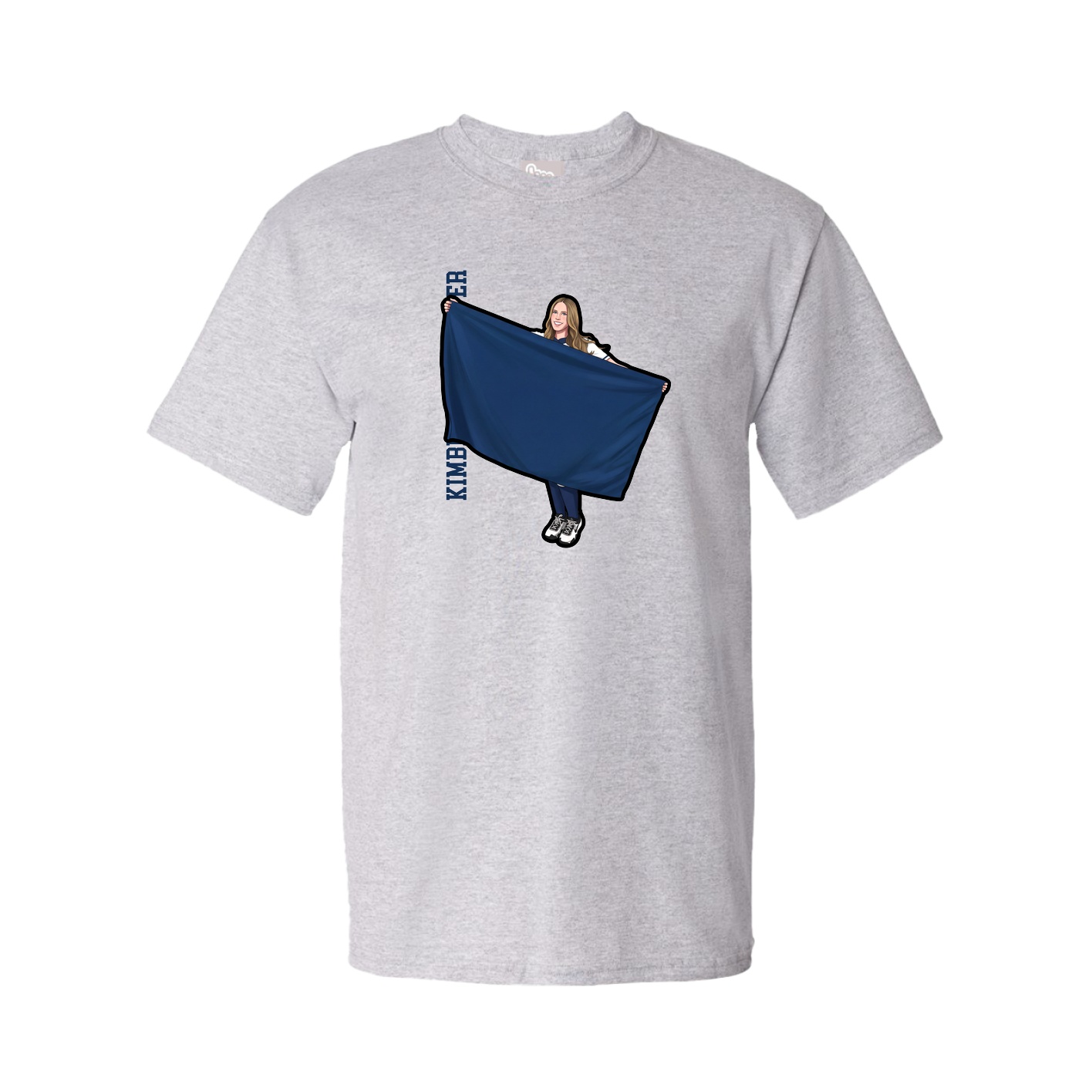 Youth Tee — Name Vertical in Grey