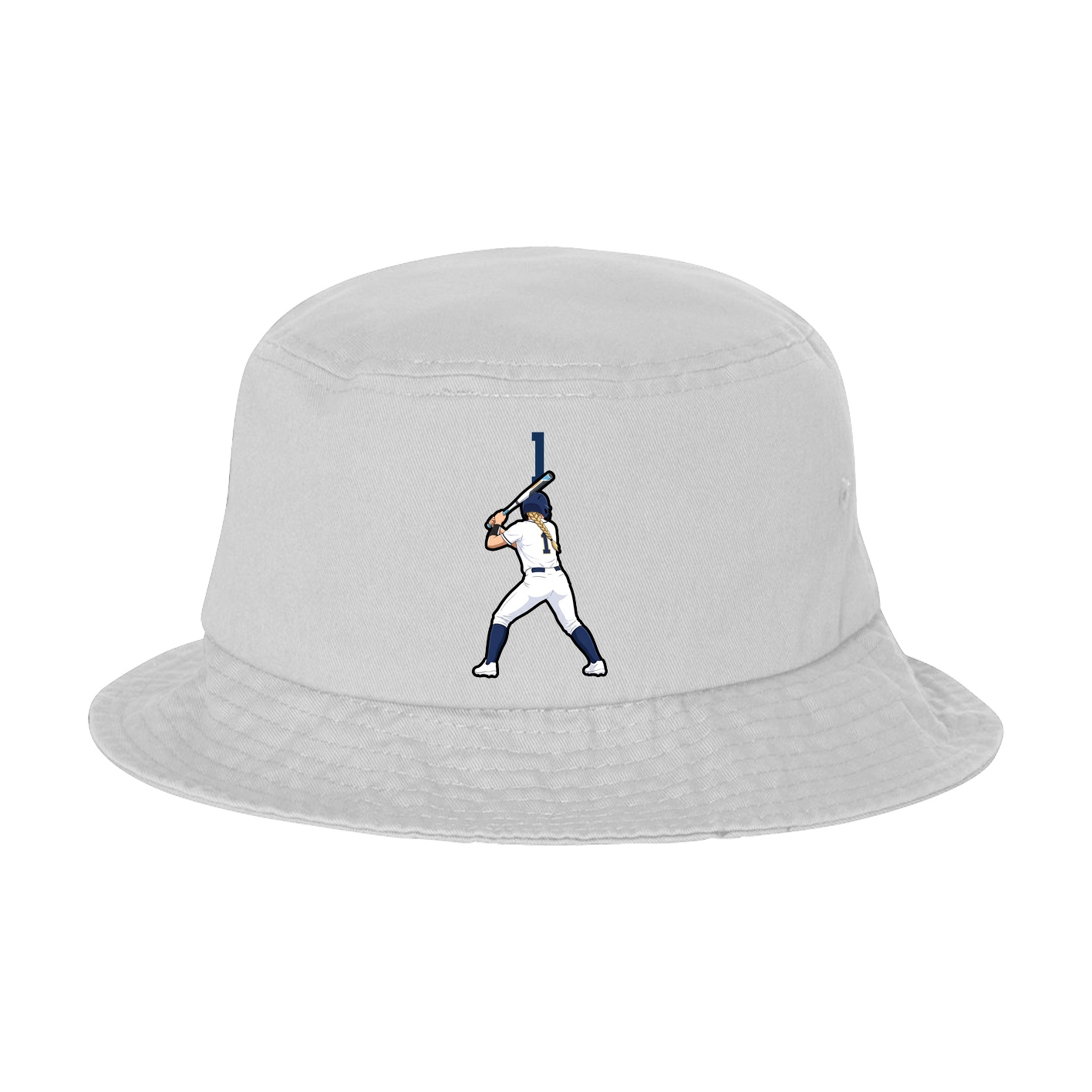 Bucket Cap — Number Top in White