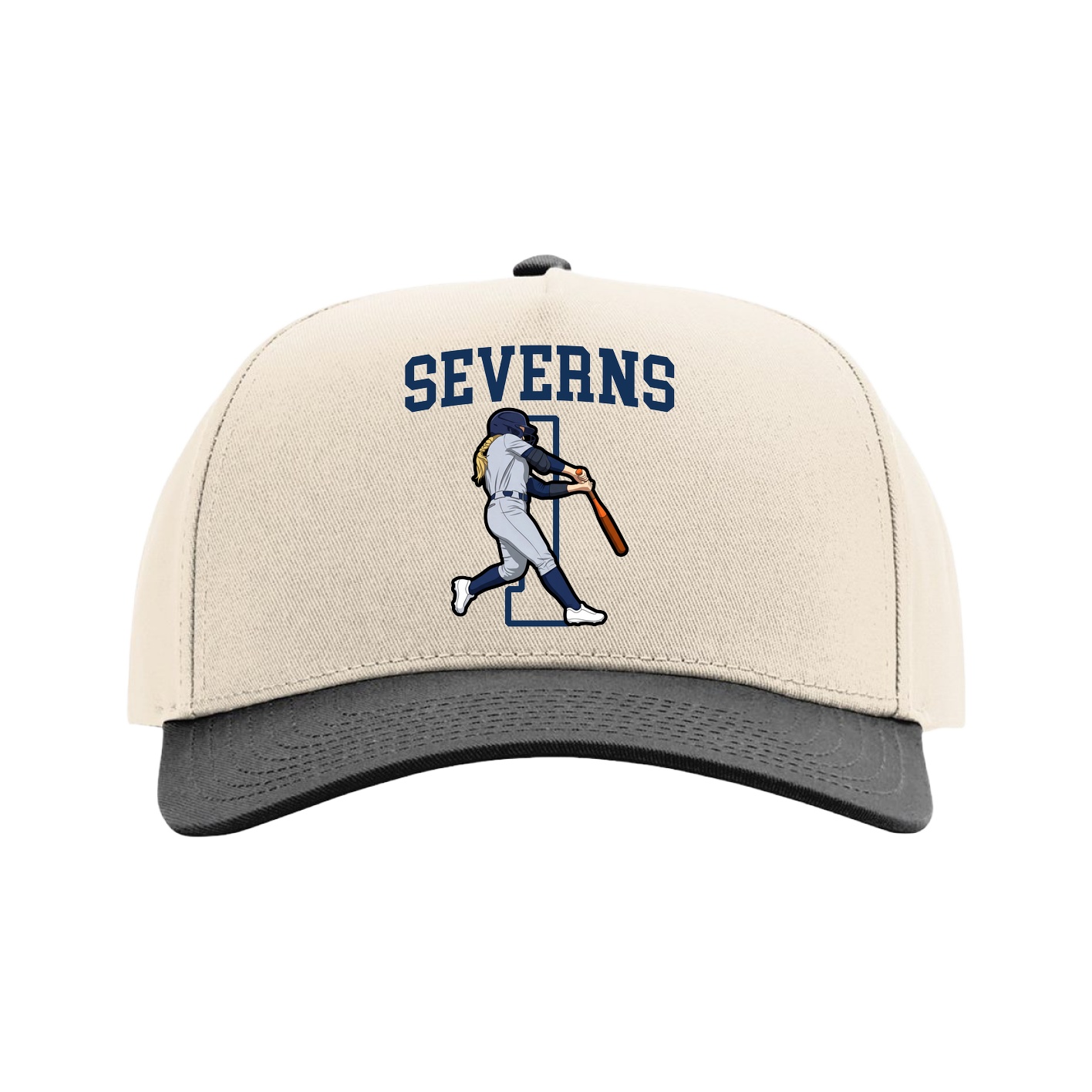 Full Fabric Five-Panel Champ Cap — Shirsey in Cream/Black