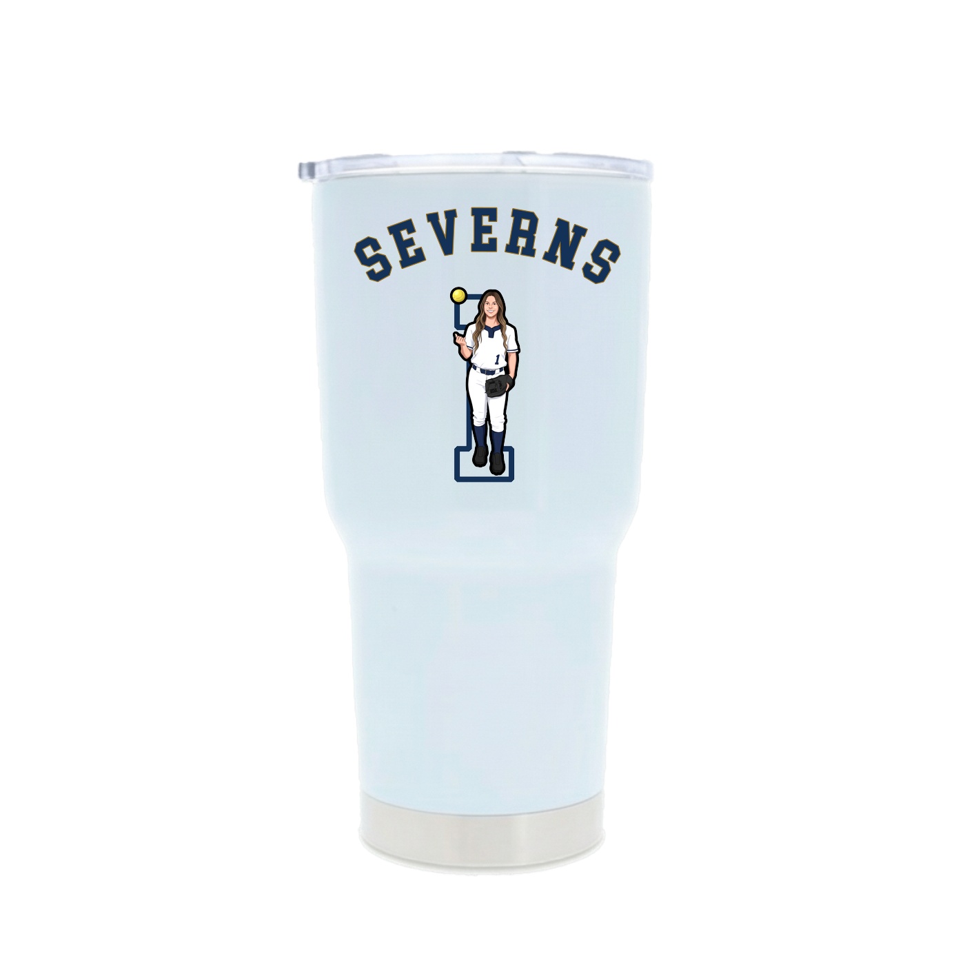 30oz Stainless Steel Tumbler — Shirsey Arch in White
