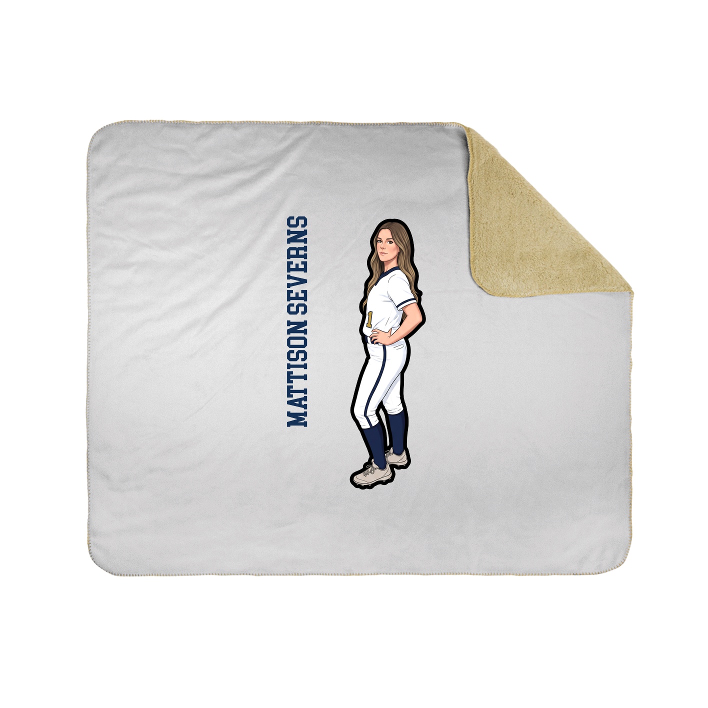 Throw Blanket — Name Vertical in White