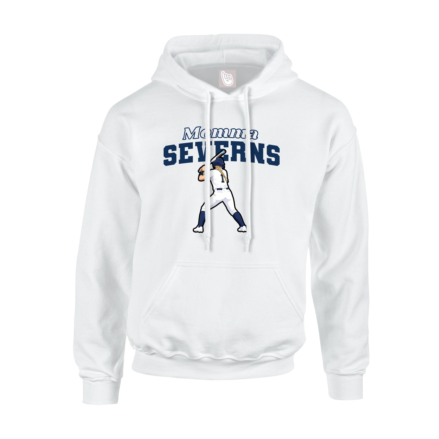 Youth Hoodie — Mothers Day Block in White