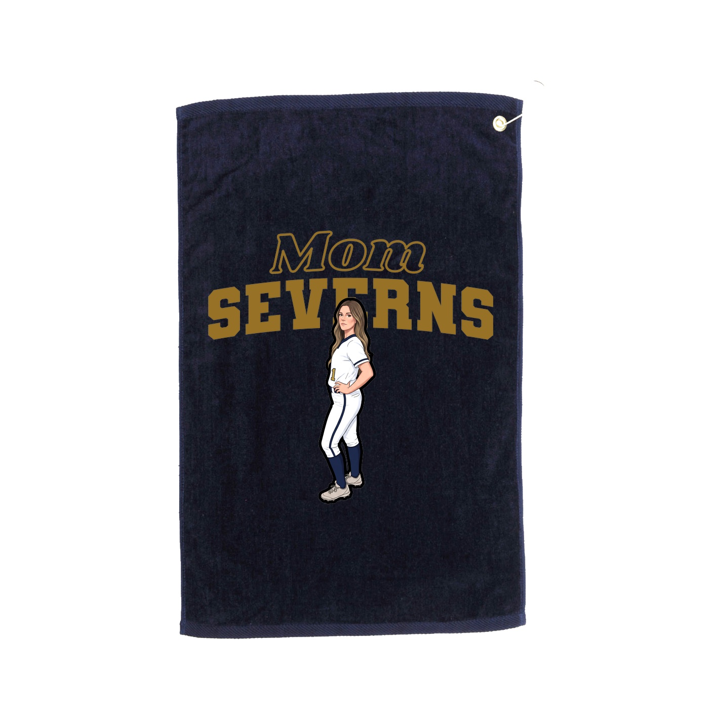 Golf Towel — Mothers Day Block in Navy