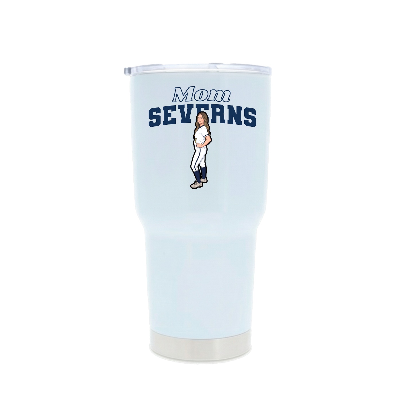 30oz Stainless Steel Tumbler — Mothers Day Block in White