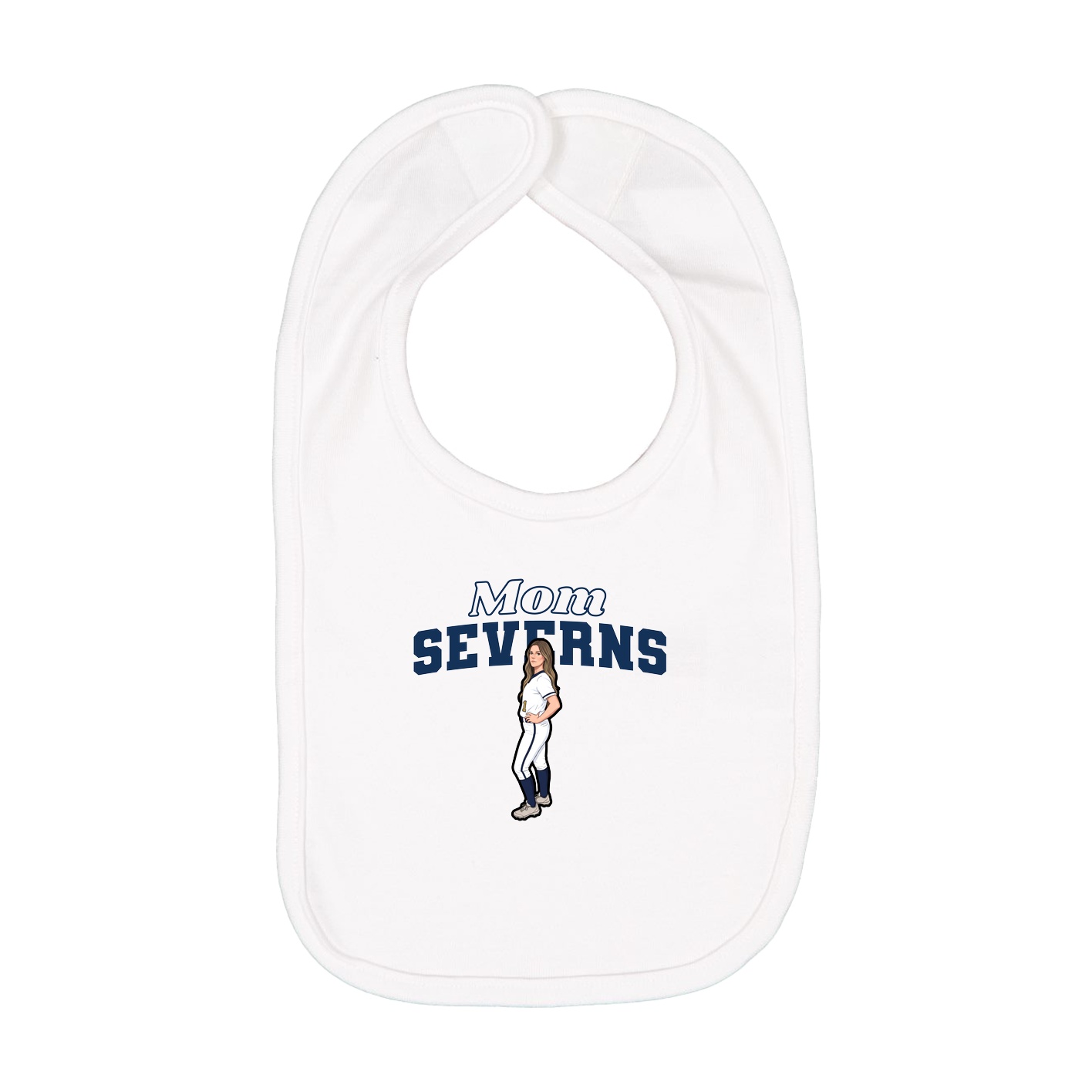 Infant Bib — Mothers Day Block in White
