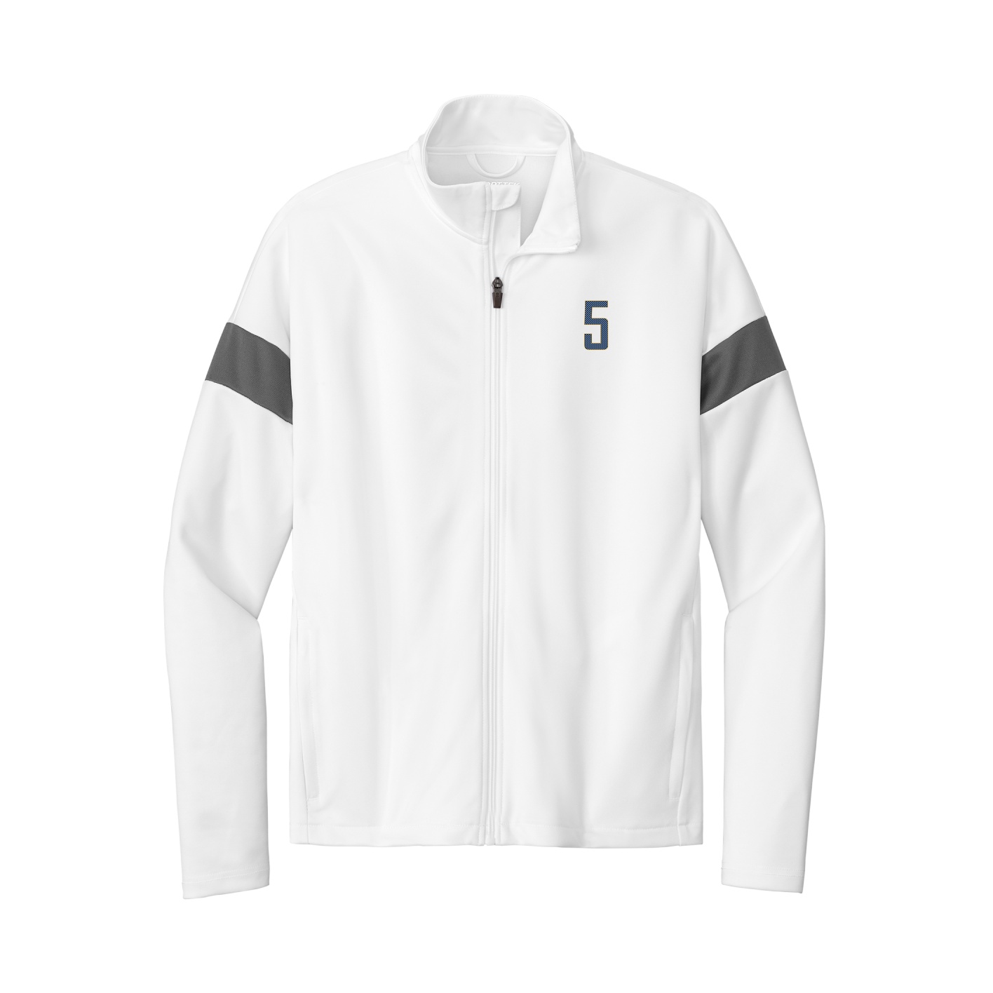 Team Travel Full-Zip Jacket — Front Shirsy in White/Grey