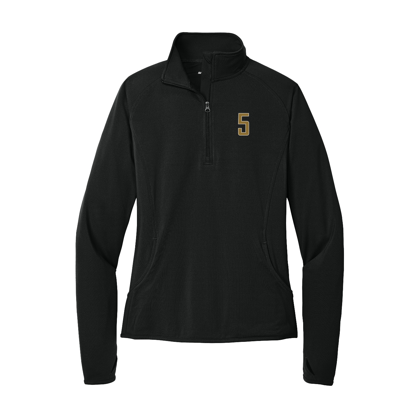 Women's Q-Zip Pullover — Front Shirsy in Black