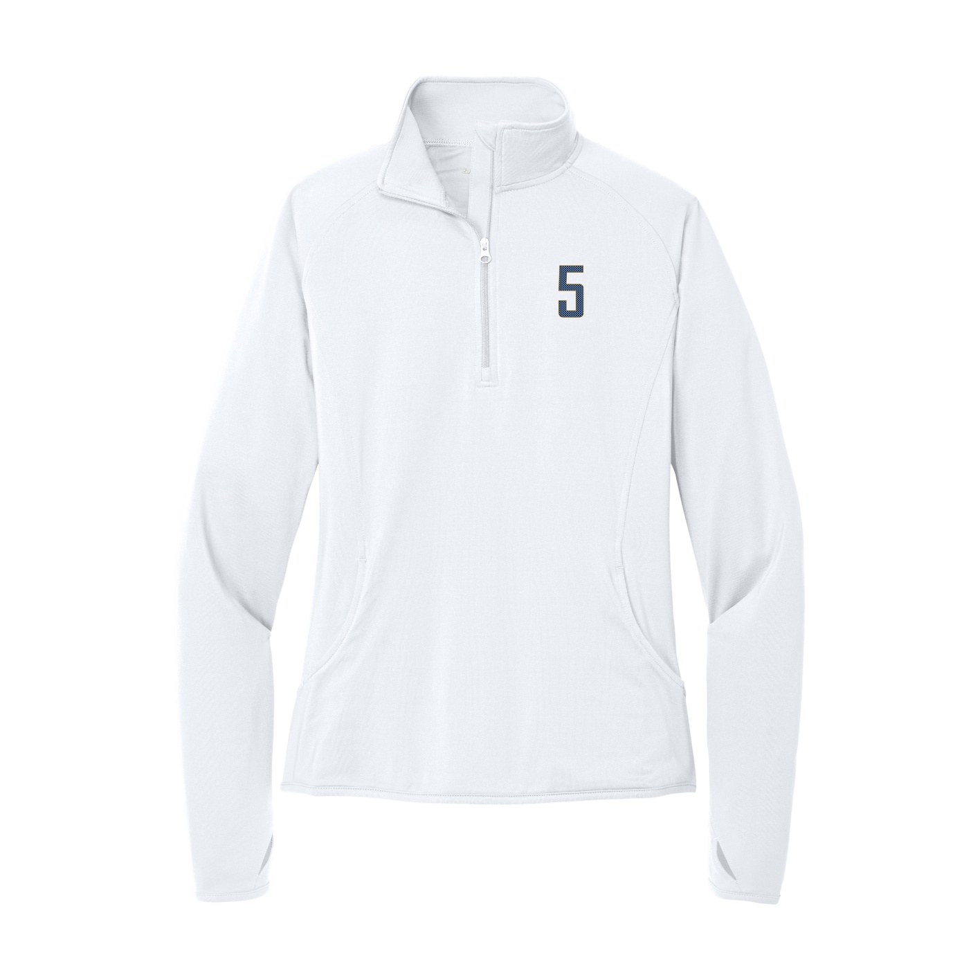 Women's Q-Zip Pullover — Front Shirsy in White