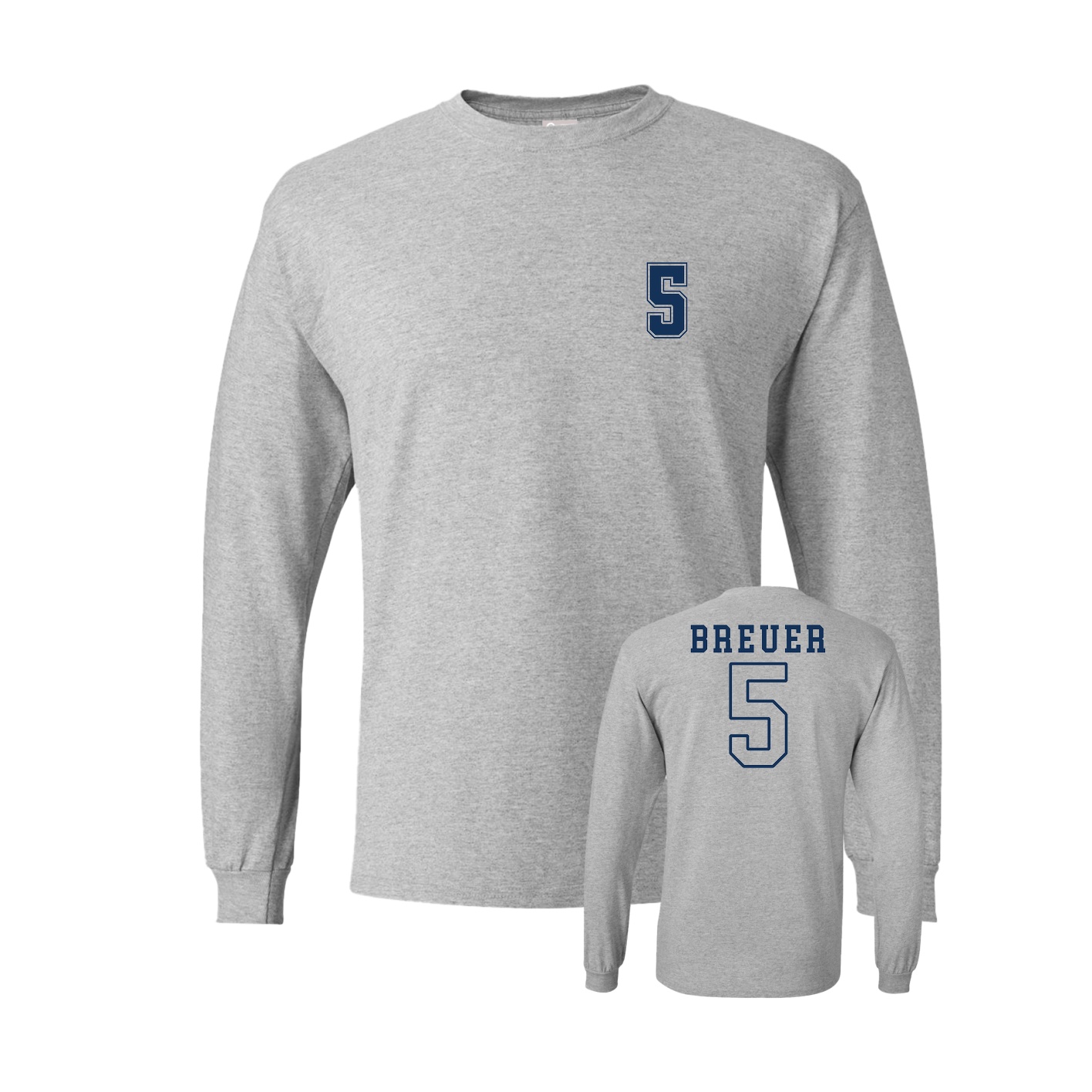 Long Sleeve Tee — Chest Back in Grey