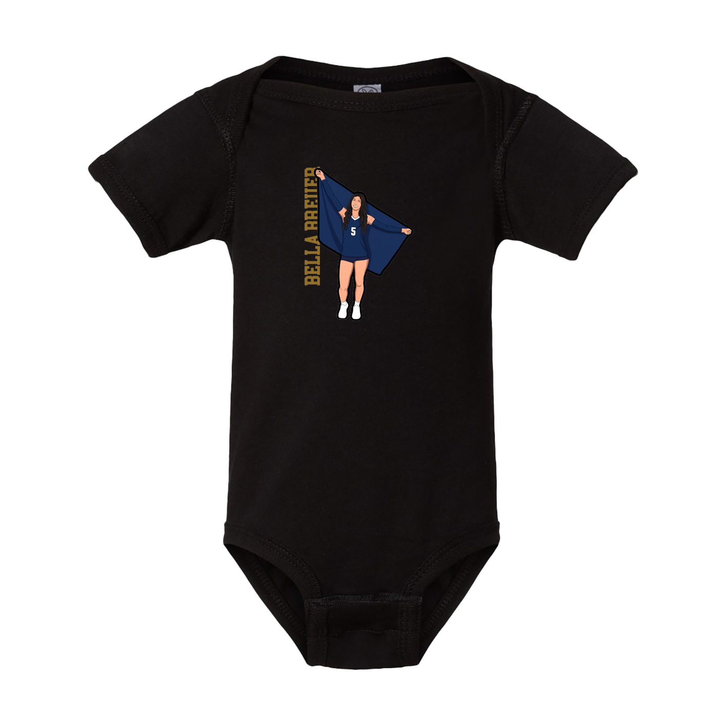 Baby Onesie — Name Vertical in Black