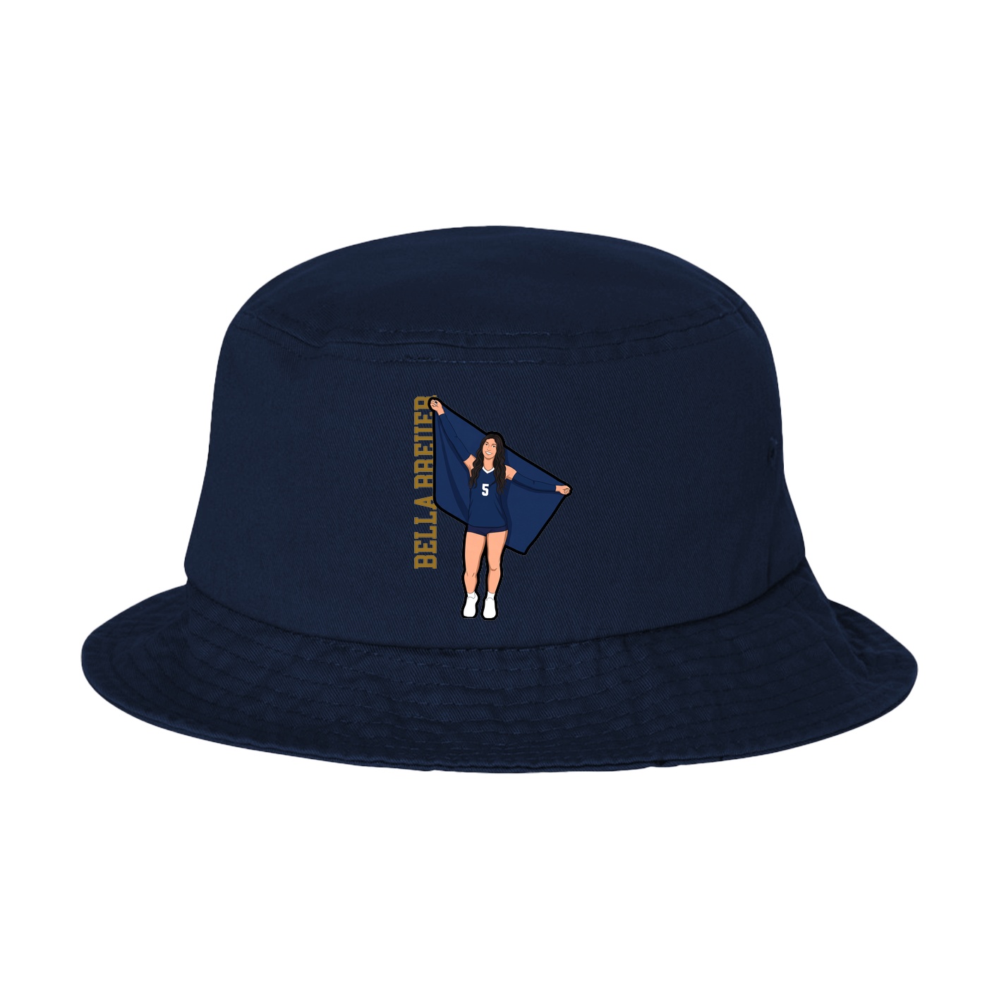 Bucket Cap — Name Vertical in Navy