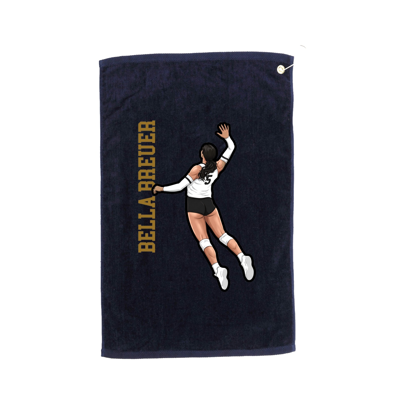 Golf Towel — Name Vertical in Navy